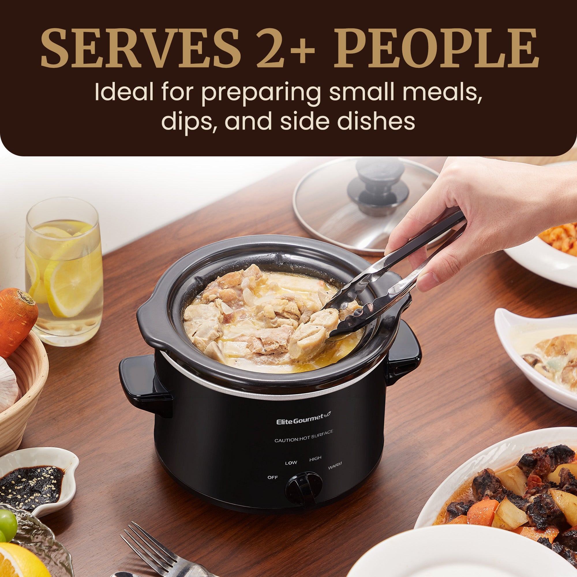 elite-gourmet-slow-cooker-1-5-qt-wei-mit-glasdeckel image 7