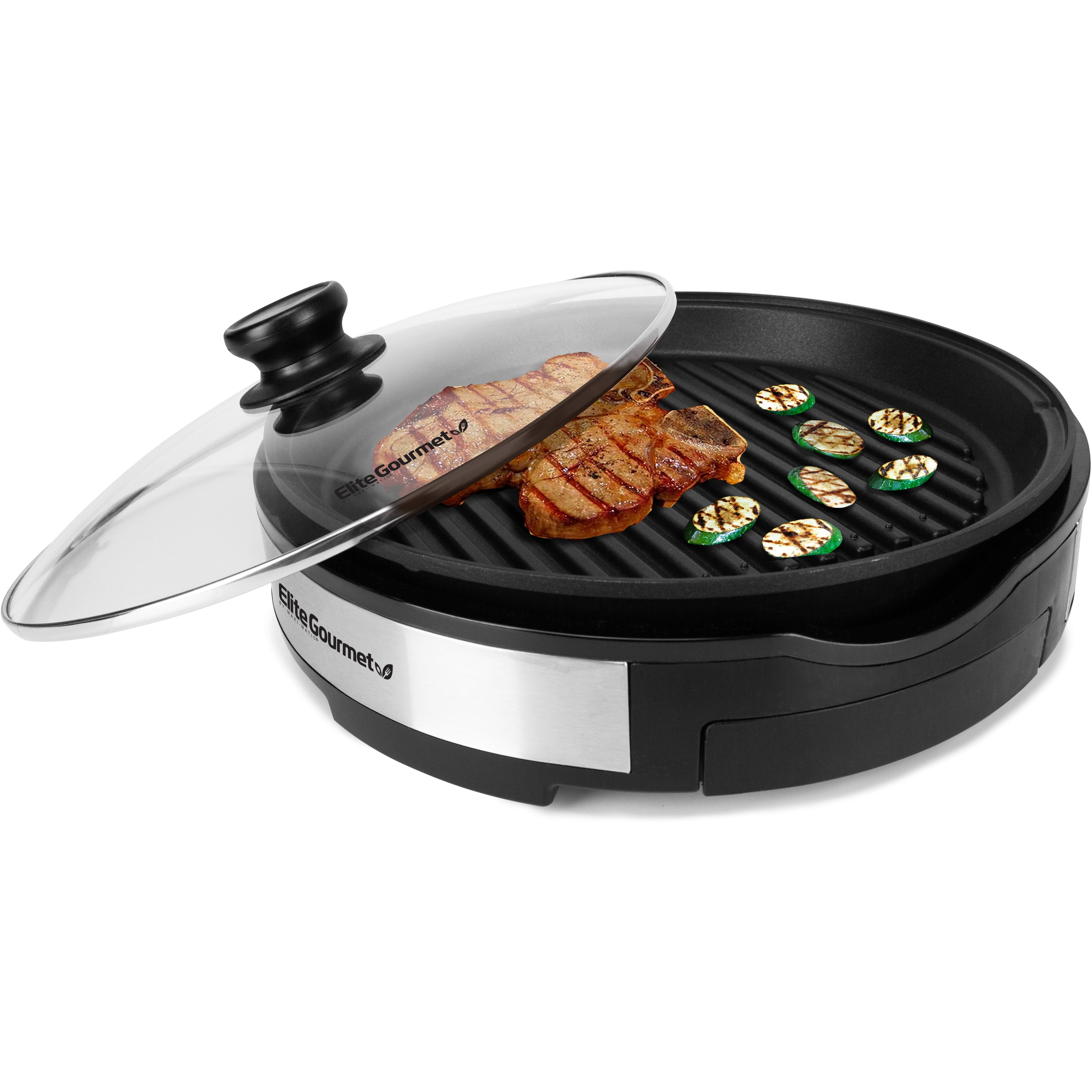 elite-gourmet-elektrogrill-12-zoll-edelstahl-glasdeckel image 3