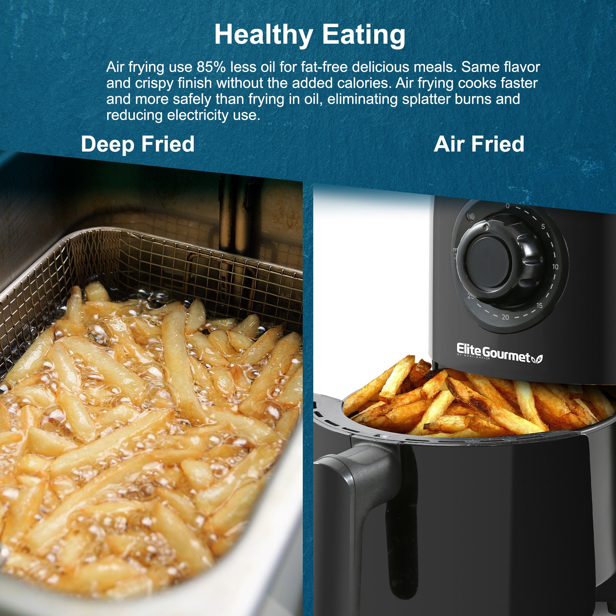 elite-gourmet-air-fryer-1-1qt-hei-luftfritteuse-schwarz image 3