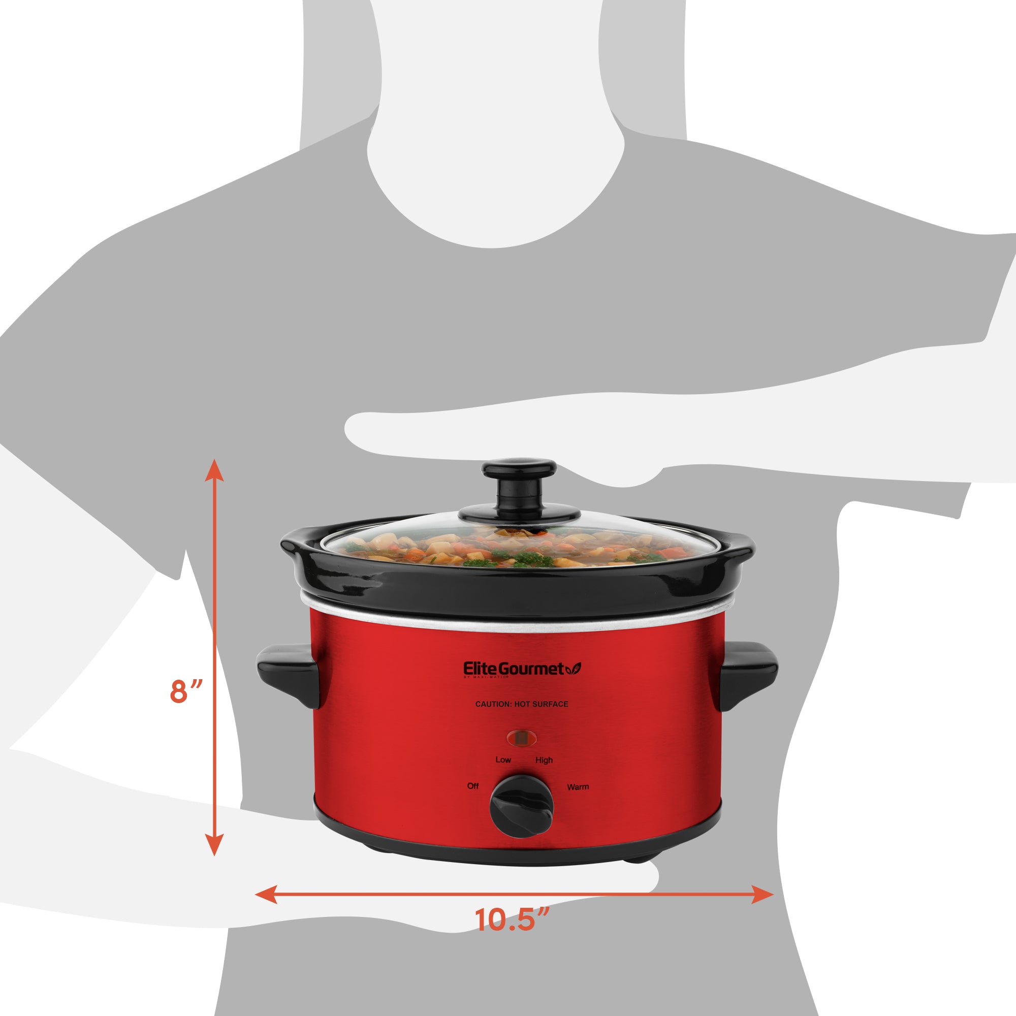 elite-gourmet-slow-cookers-2-qt-schongarer-metallic-red image 5