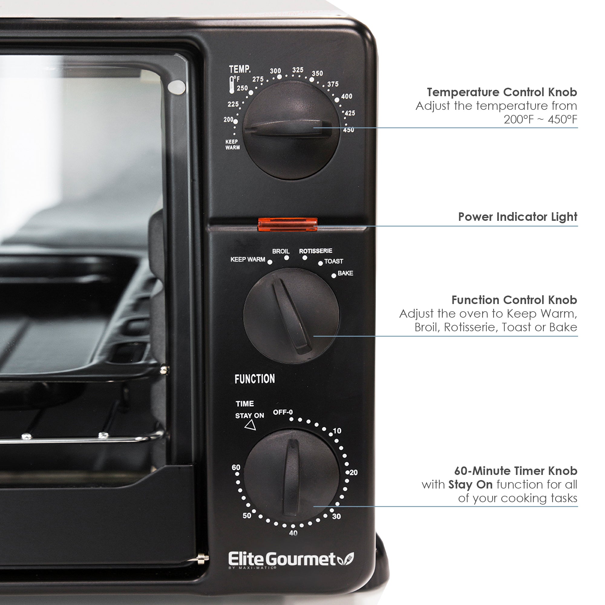 elite-gourmet-toaster-oven-minibackofen-23l-rotisserie-1500w image 2