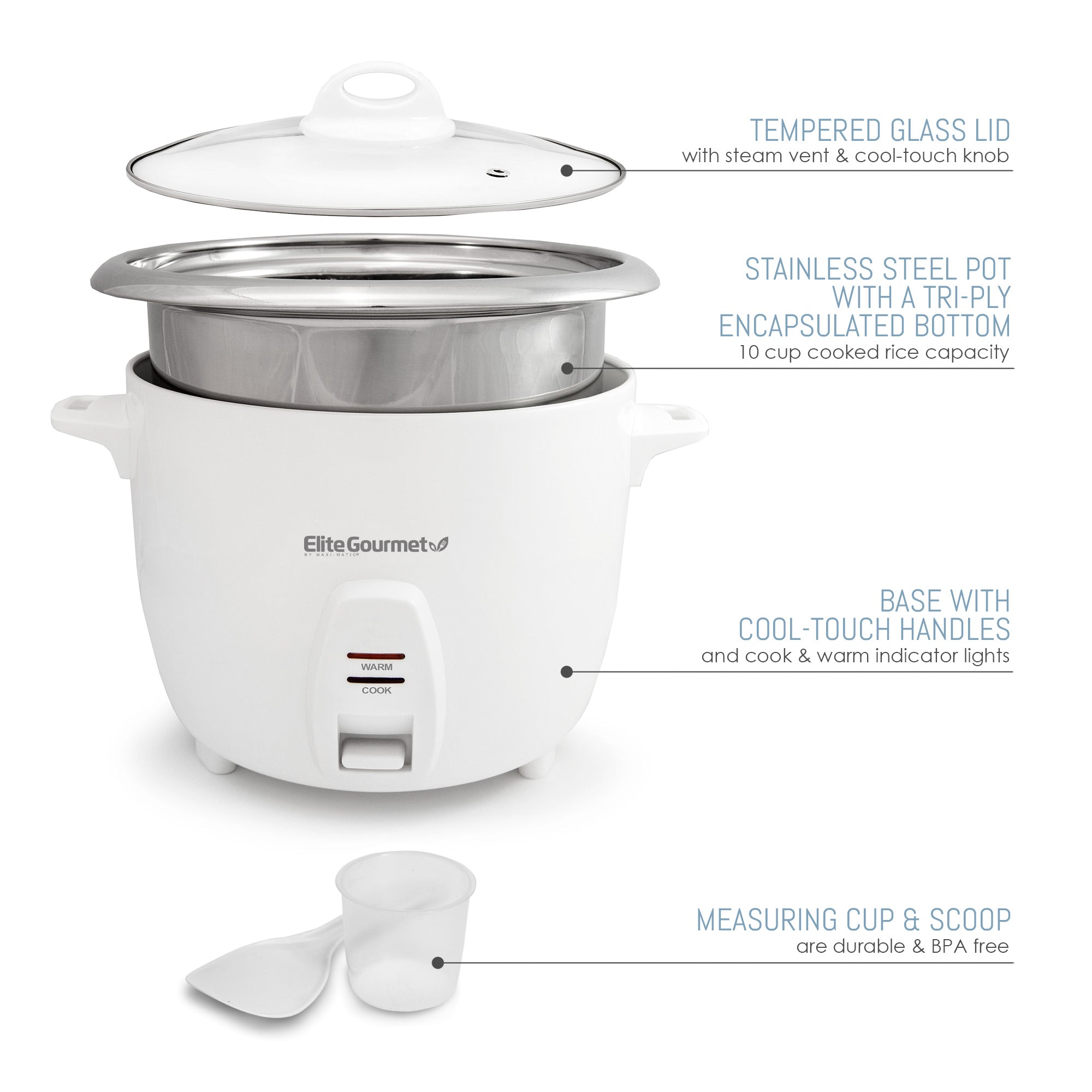 elite-gourmet-erc-2010-reiskocher-10-cups-schwarz-edelstahl image 4
