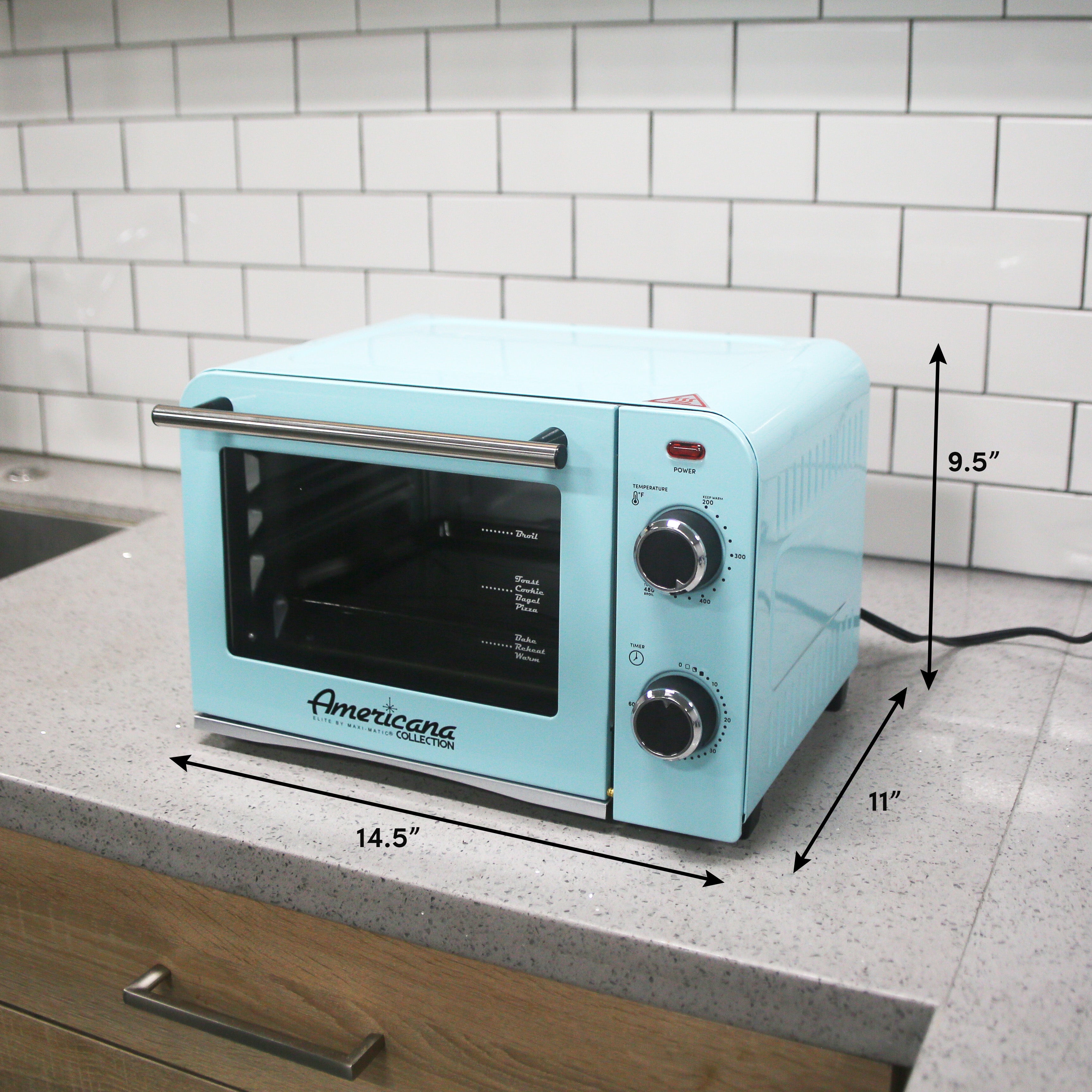 elite-gourmet-toaster-ovens-retro-toasterofen-mint-blue-4-scheiben image 7
