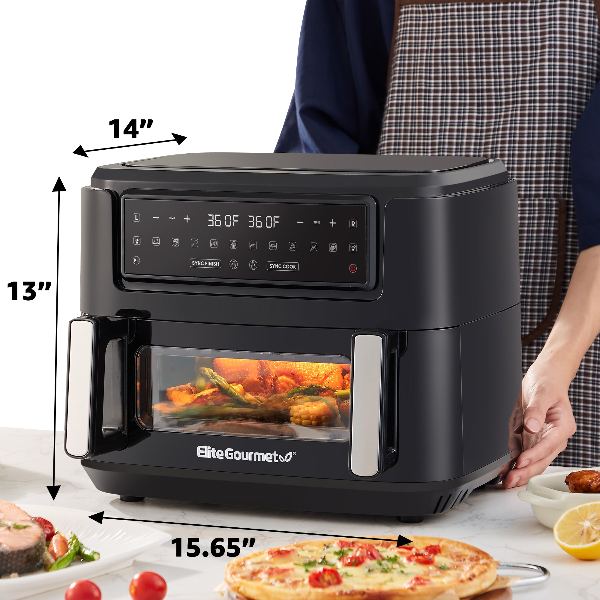elite-gourmet-hei-luftfritteuse-11-qt-dual-zone-ofen-sync image 3