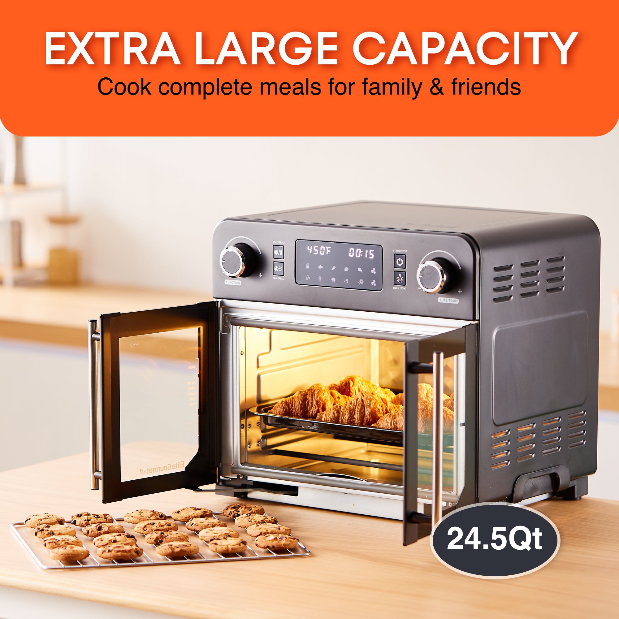 elite-gourmet-air-fryer-ofen-23l-french-door-hei-luft image 2
