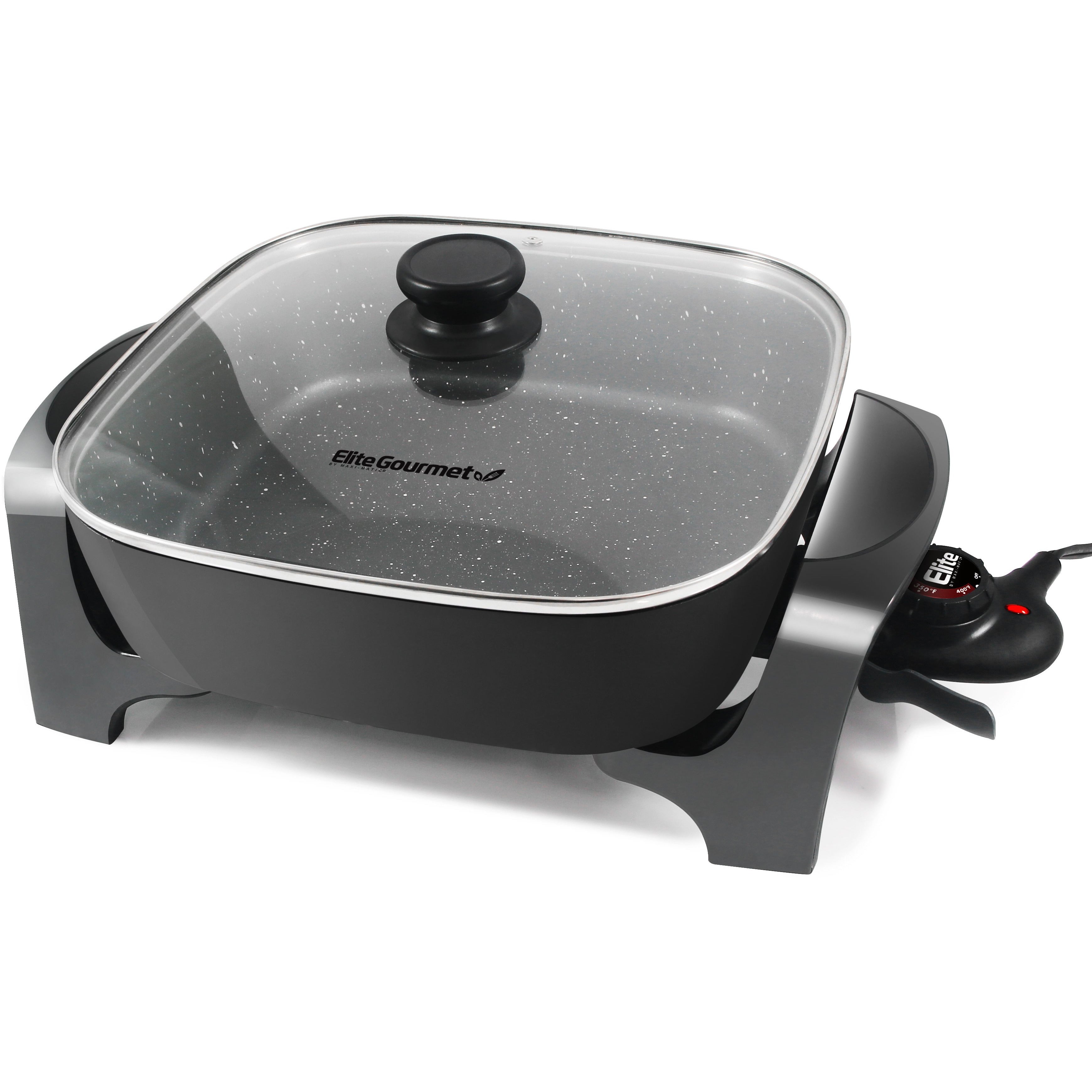 elite-gourmet-electric-skillets-12-elektropfanne-glasdeckel-antihaft image 1