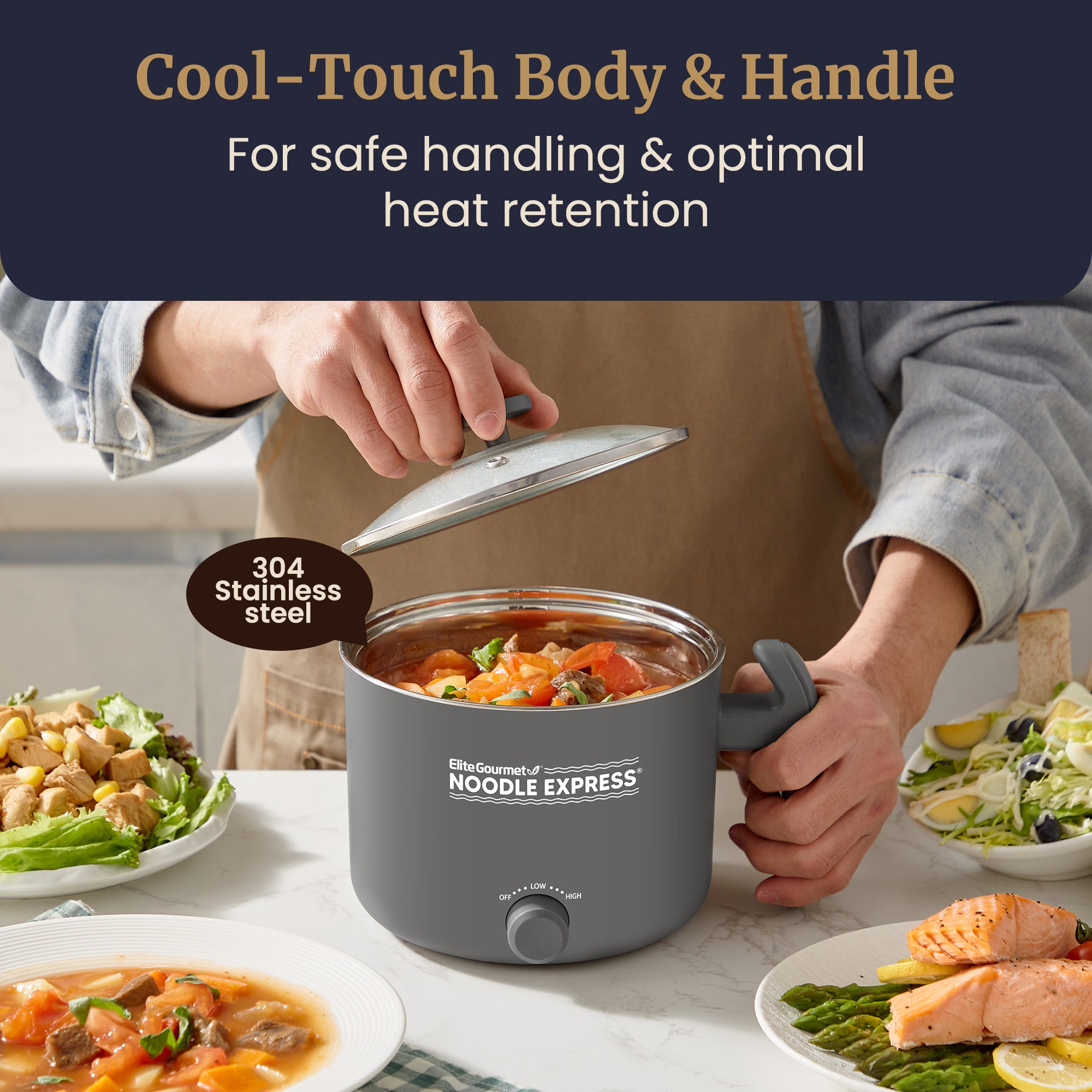 elite-gourmet-noodle-express-mini-hot-pot-edelstahl-1-25-qt image 3