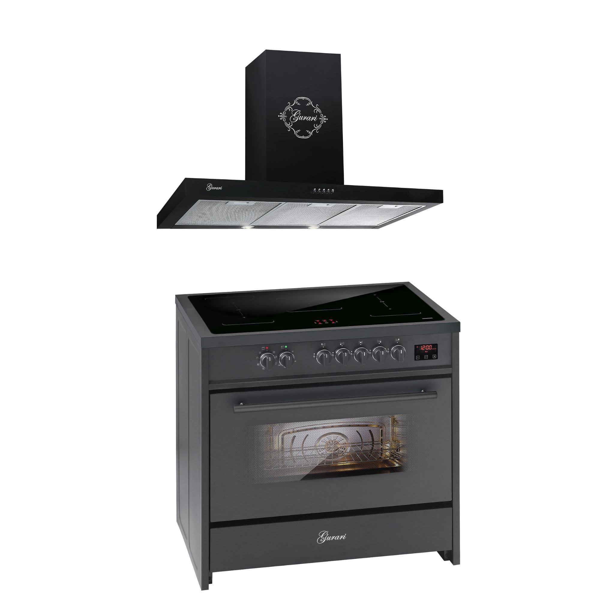 gurari-e-913-bl-standherd-90cm-induktion-mit-haube-gch-461-bl image 1