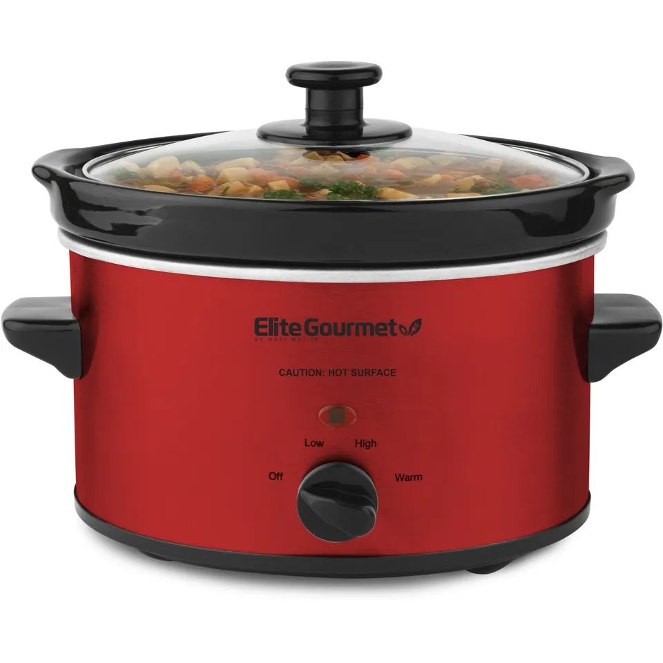 elite-gourmet-slow-cookers-2-qt-schongarer-metallic-red image 1
