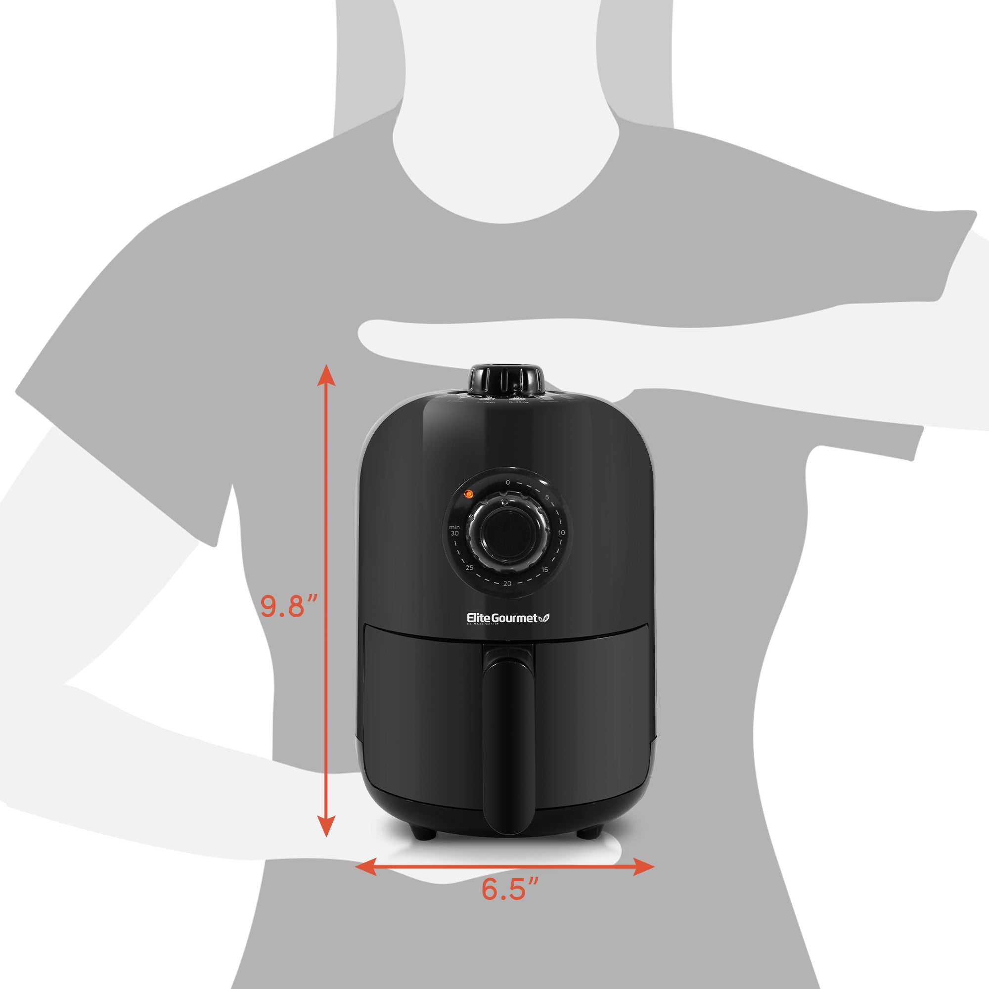 elite-gourmet-air-fryer-1-1qt-hei-luftfritteuse-schwarz image 7