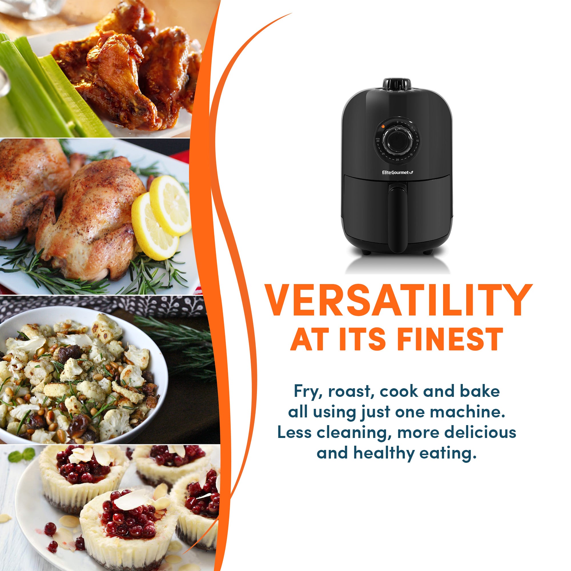 elite-gourmet-air-fryer-1-1qt-hei-luftfritteuse-schwarz image 4