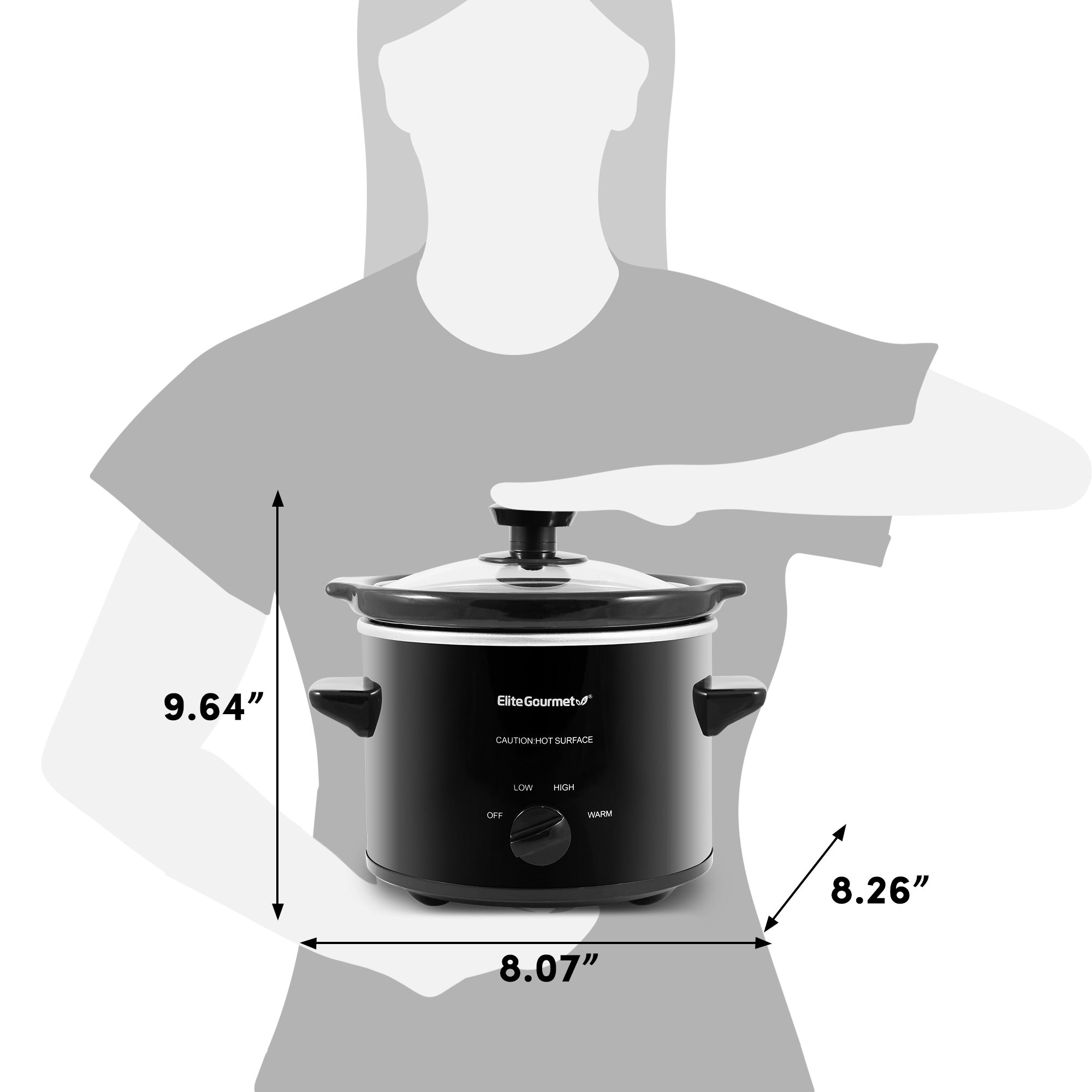 elite-gourmet-slow-cooker-2-qt-wei-mit-glasdeckel image 7