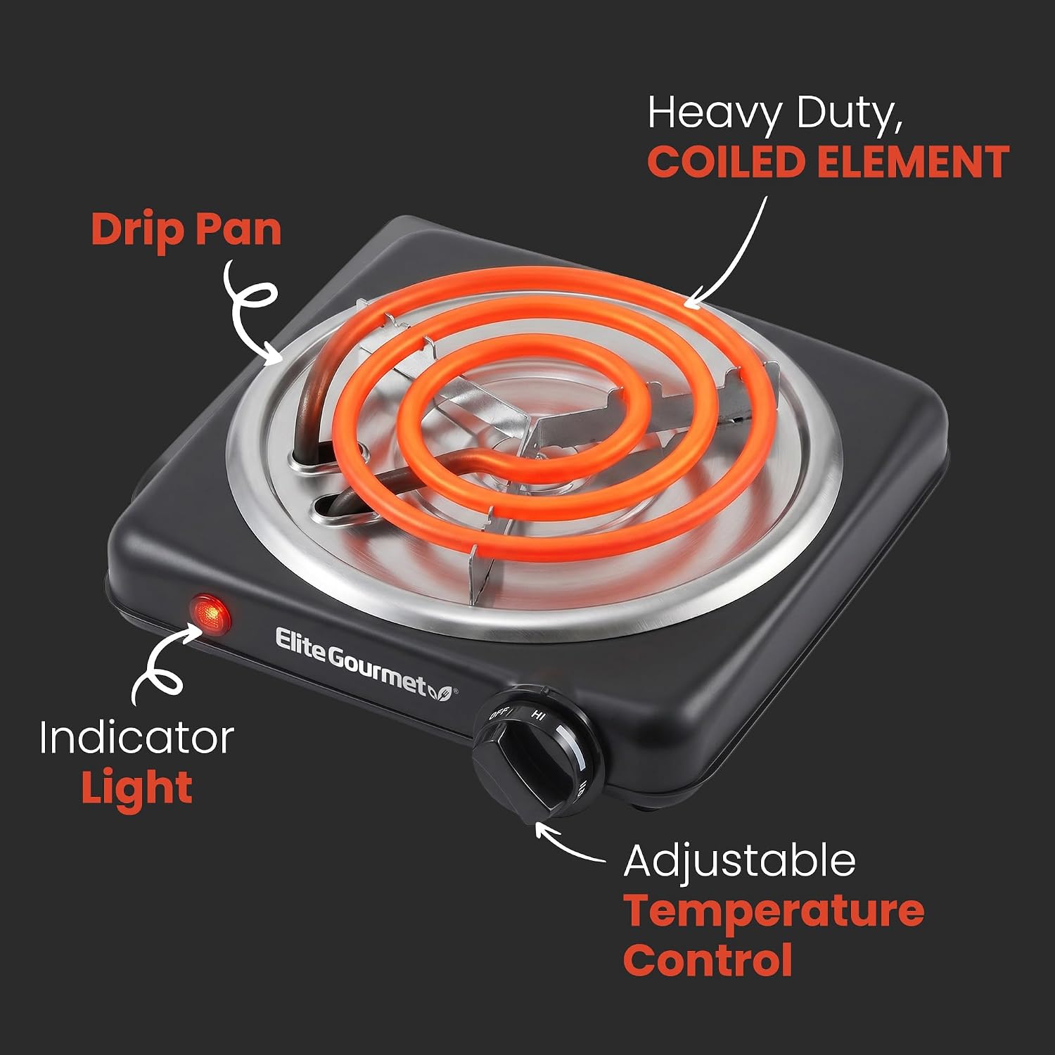 elite-gourmet-hot-plates-single-coiled-elektrokochplatte-1000w image 3