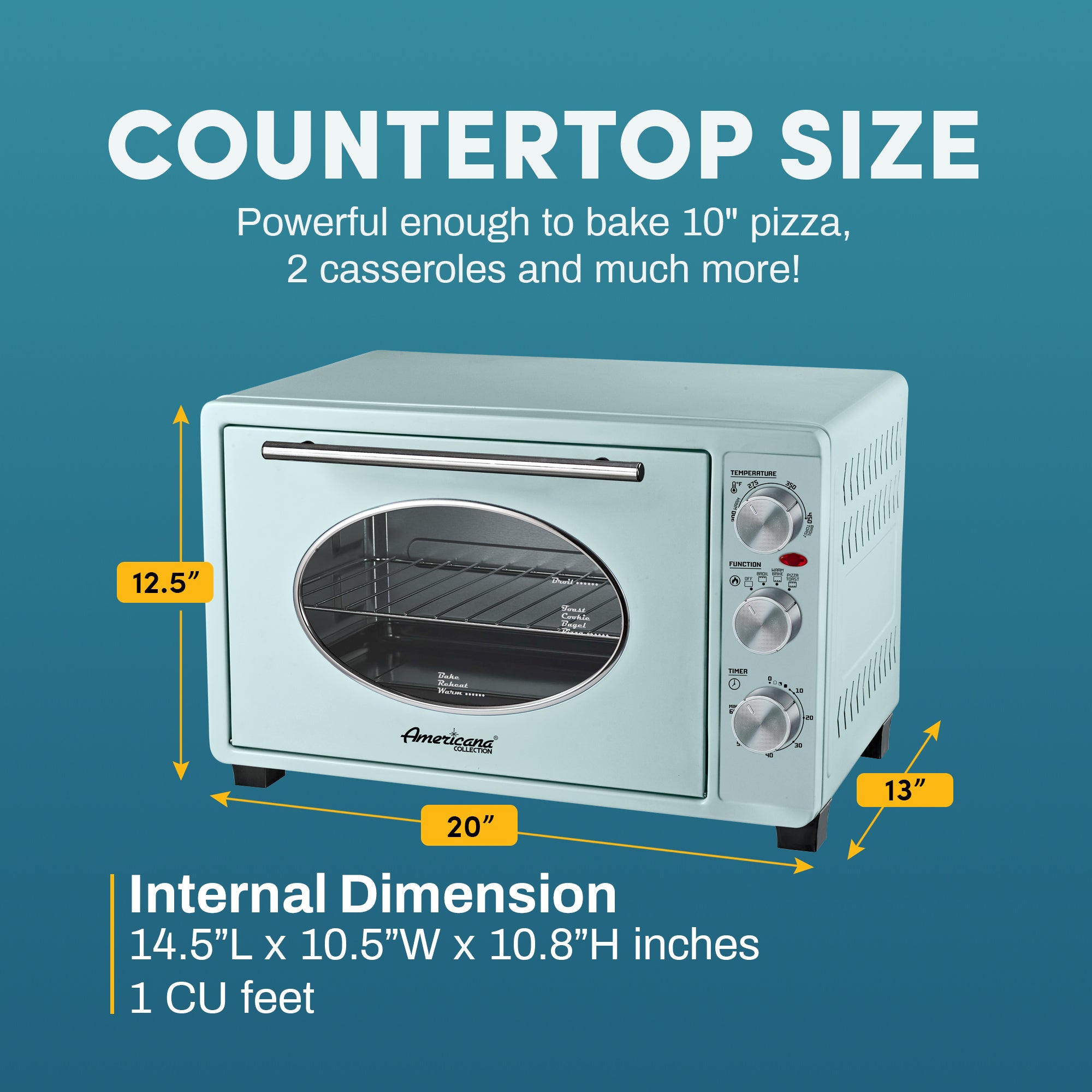 elite-gourmet-retro-mini-backofen-8-slice-12-zoll-mint image 3