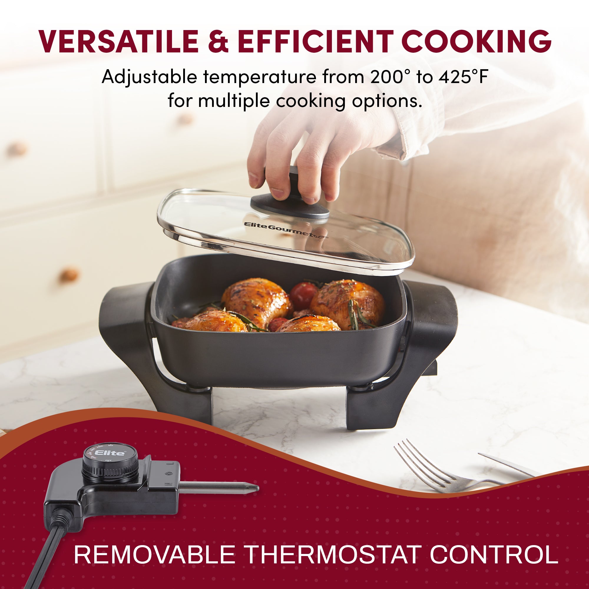 elite-gourmet-8-zoll-elektropfanne-antihaft-mit-glasdeckel image 2