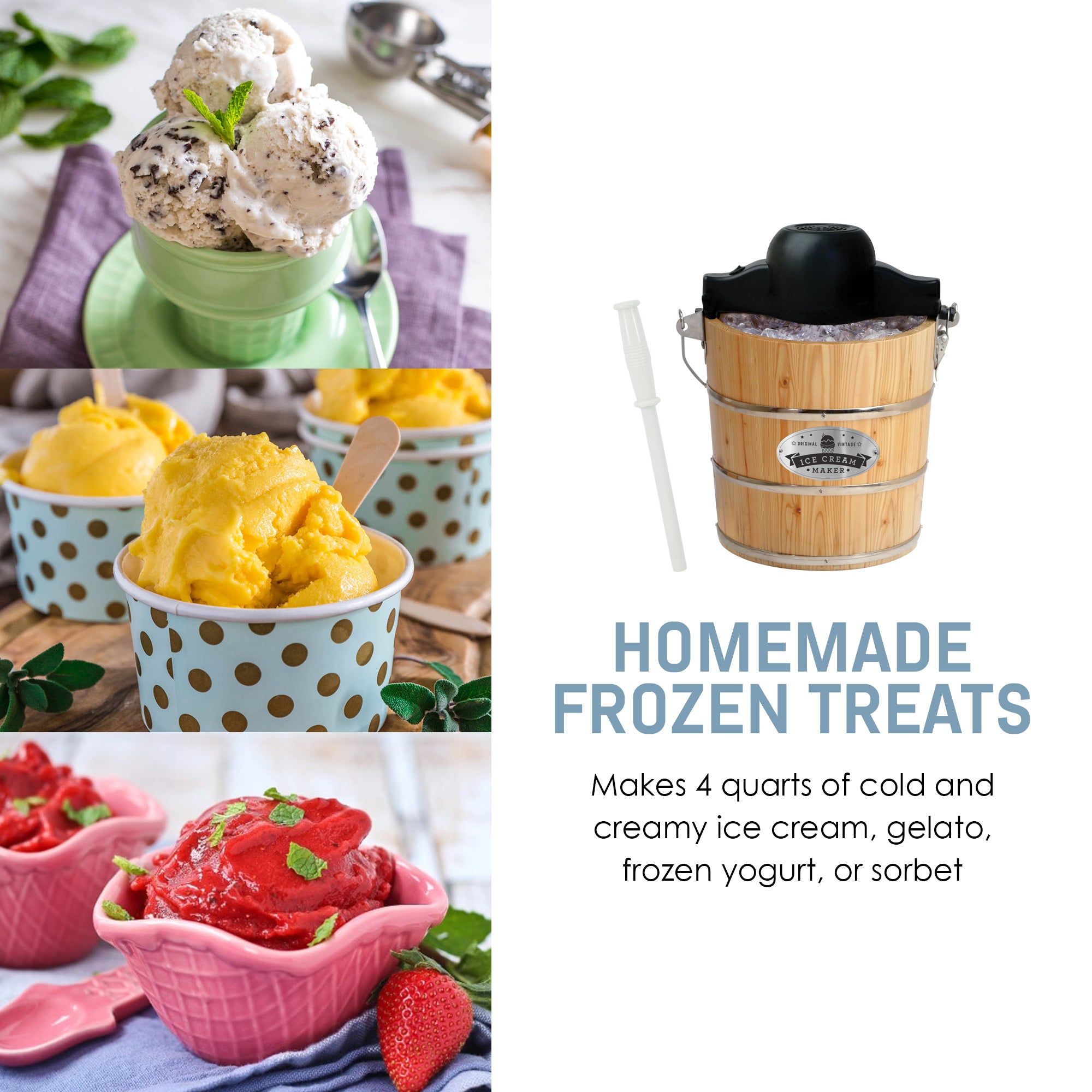 elite-gourmet-ice-cream-makers-4-qt-eismaschine-holz-eimer image 2