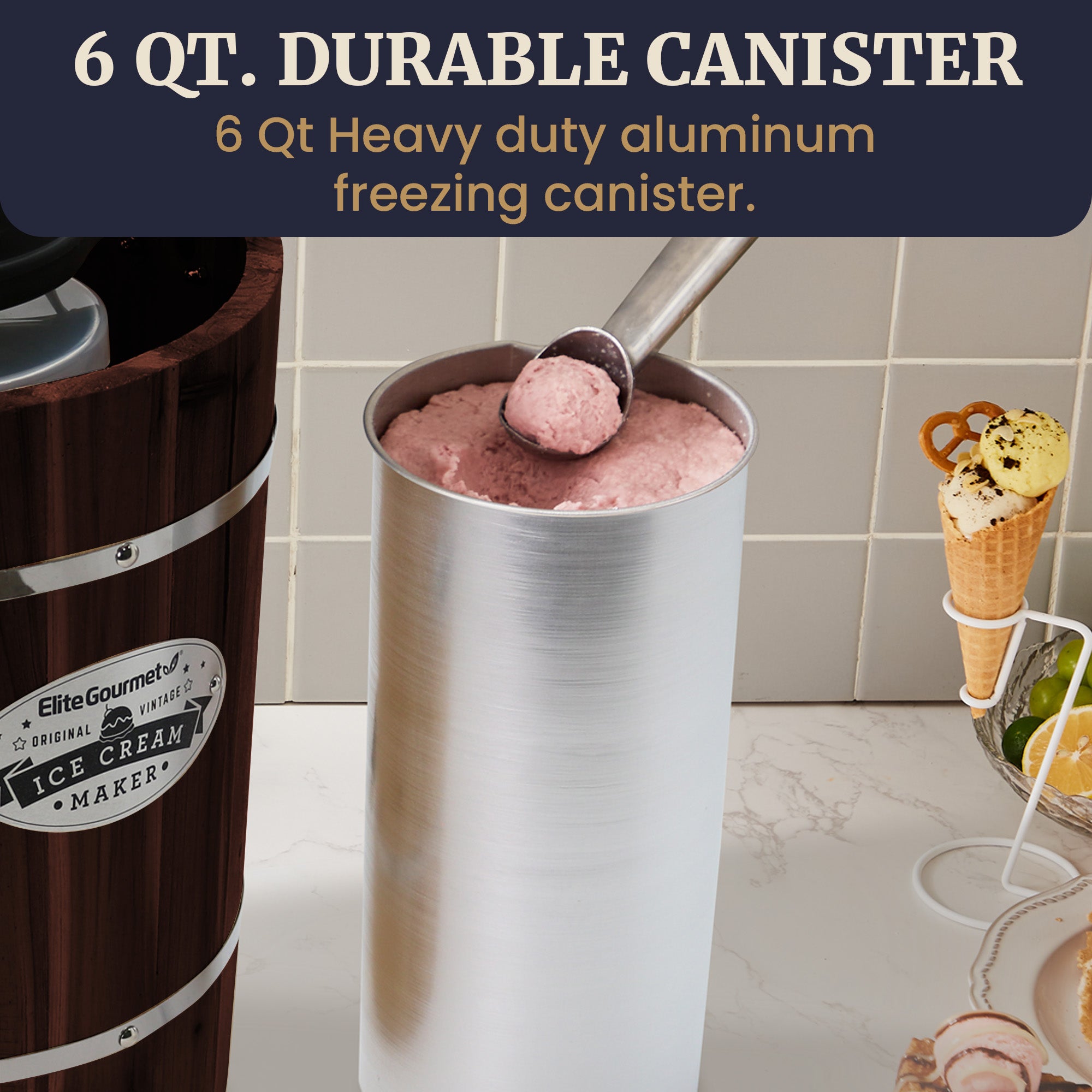 elite-gourmet-6-qt-eismaschine-holz-5-7-liter image 4