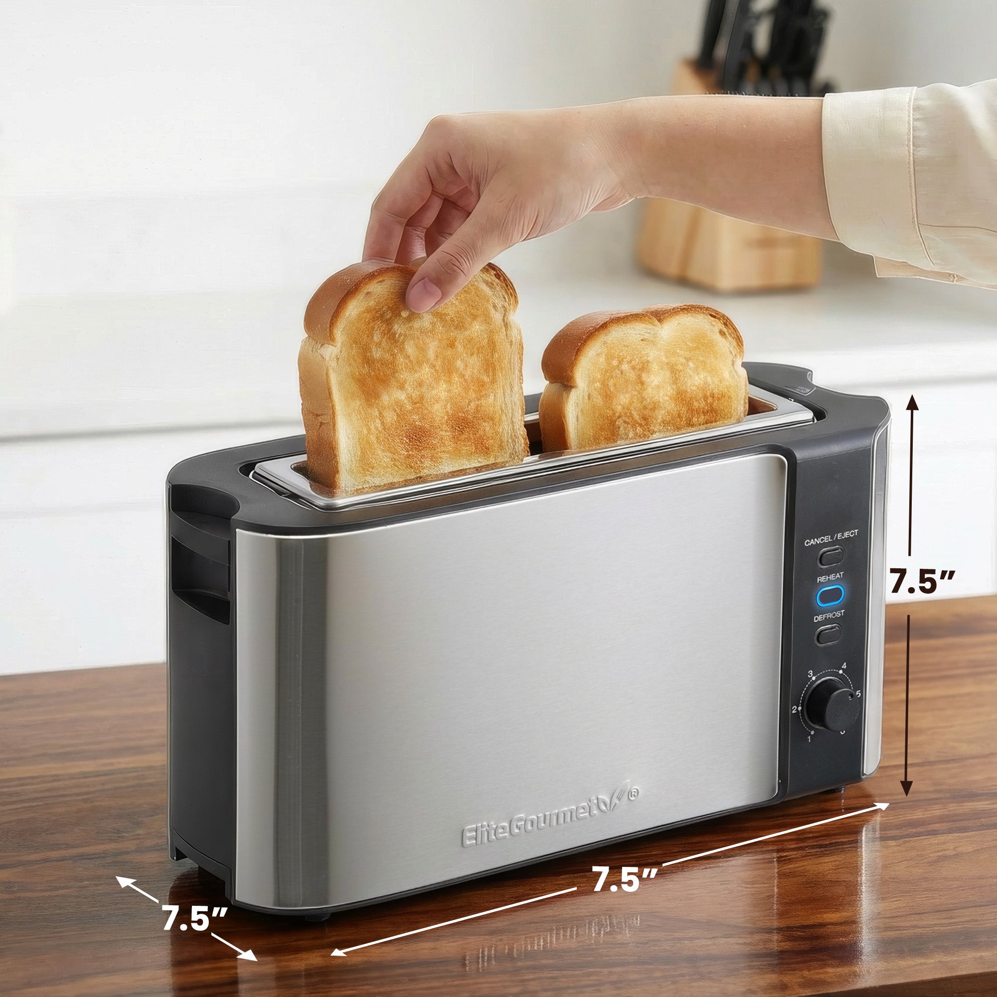 elite-gourmet-toaster-langschlitz-2-scheiben-edelstahl image 5