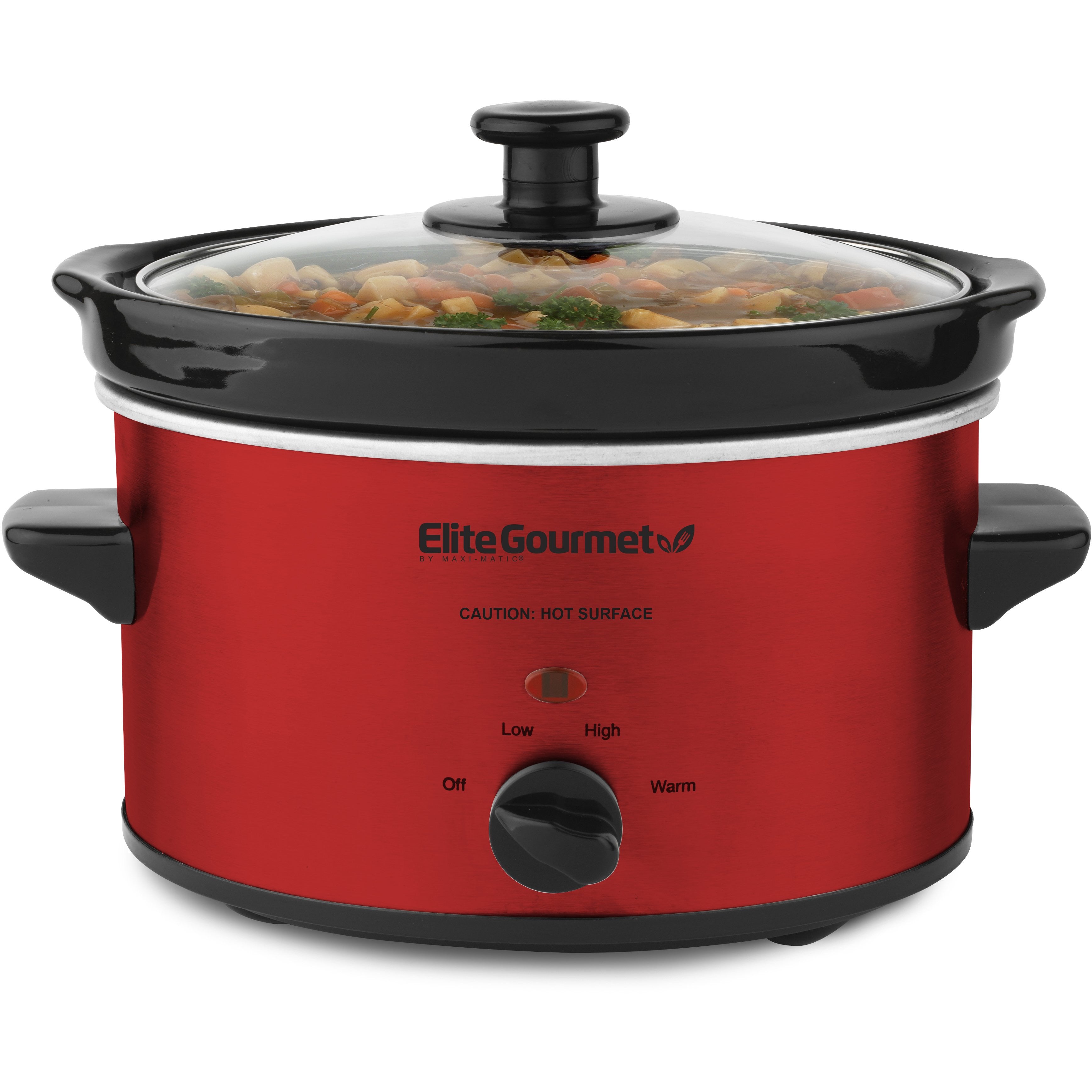 elite-gourmet-slow-cookers-2-qt-schongarer-metallic-red image 1