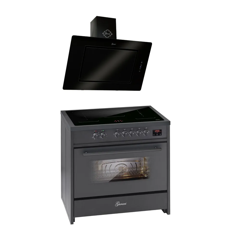 gurari-e-913-bl-standherd-90cm-induktion-mit-haube-s-155-bl image 1