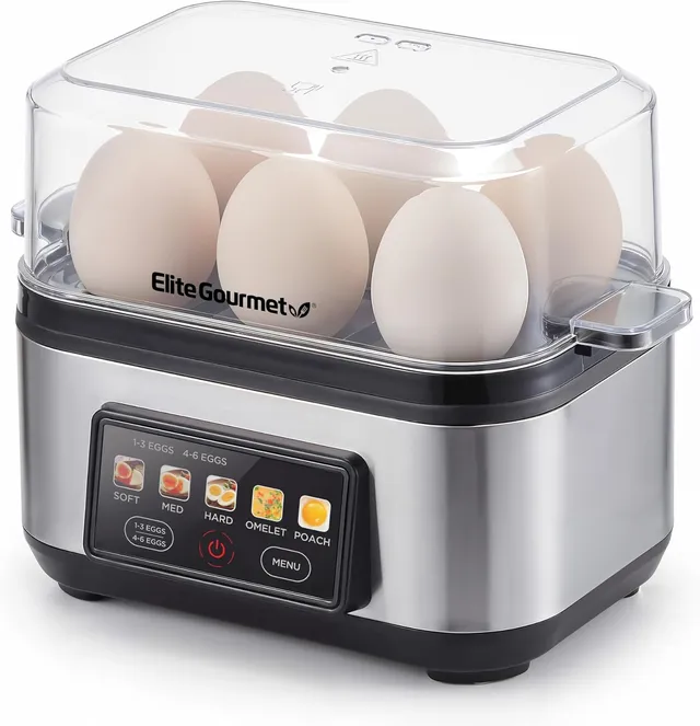 elite-gourmet-egglogic-eierkocher-6-eier-digital-egc785ss image 1