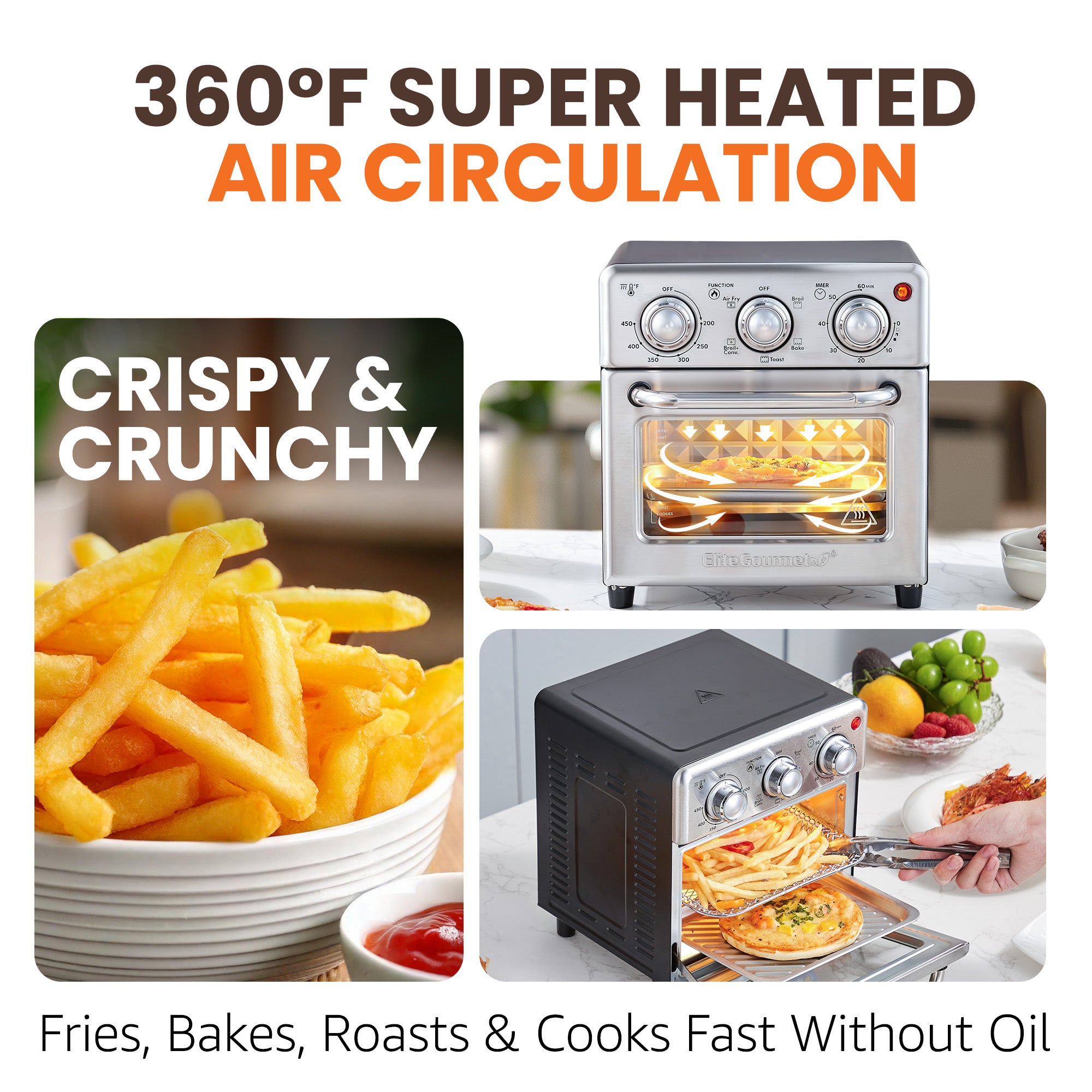elite-gourmet-air-fryers-8-5qt-hei-luftfritteuse-ofen-800w image 3