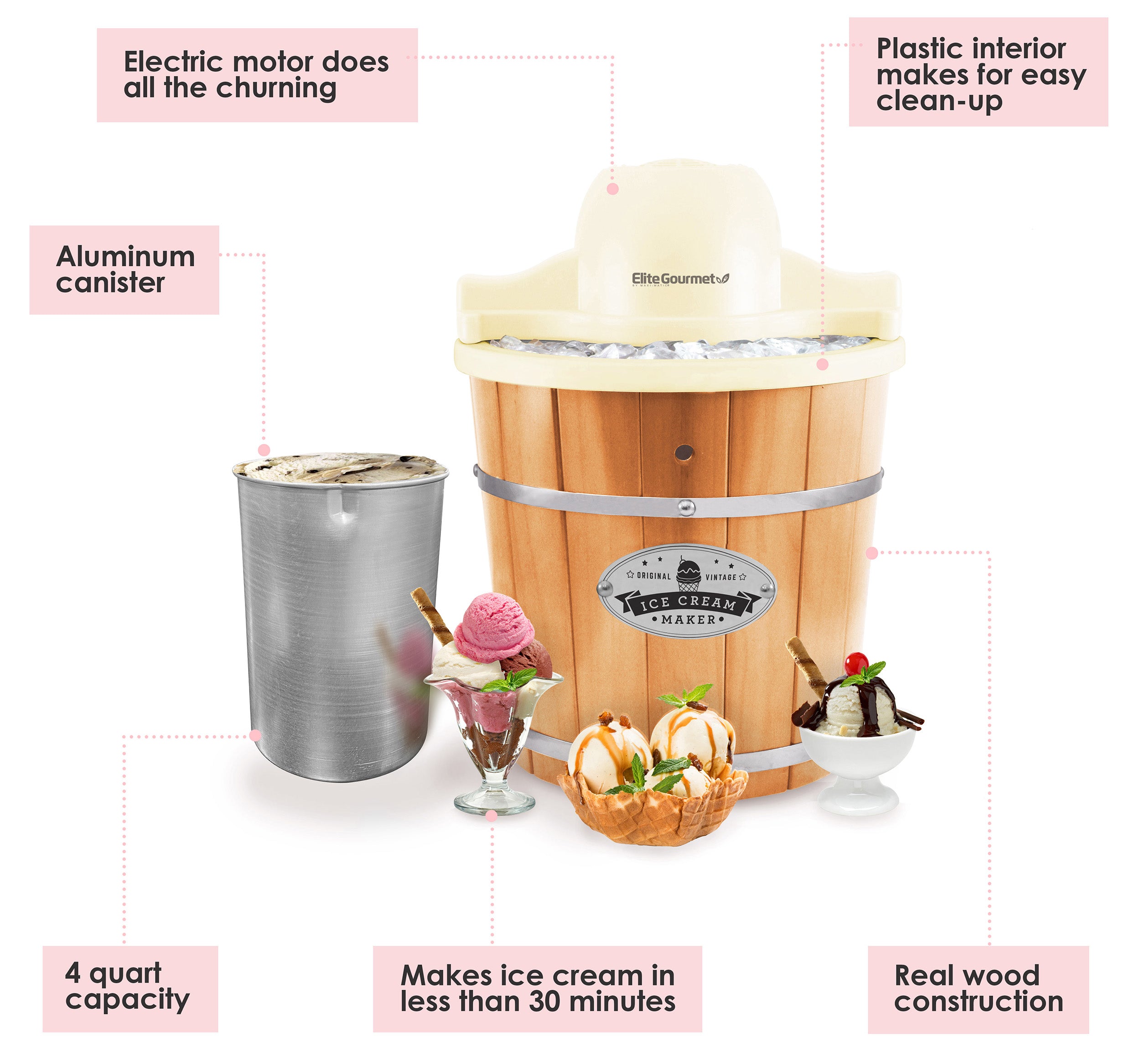 elite-gourmet-4-qt-eismaschine-speiseeisbereiter-3-8-l-holz image 2