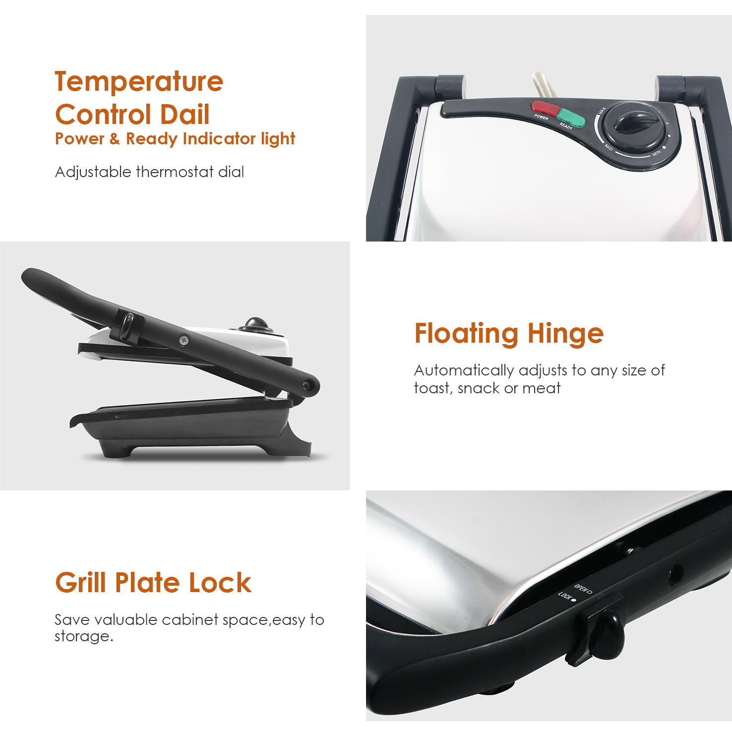 elite-gourmet-epn-2811-panini-grill-kontaktgrill-edelstahl-1000w image 7