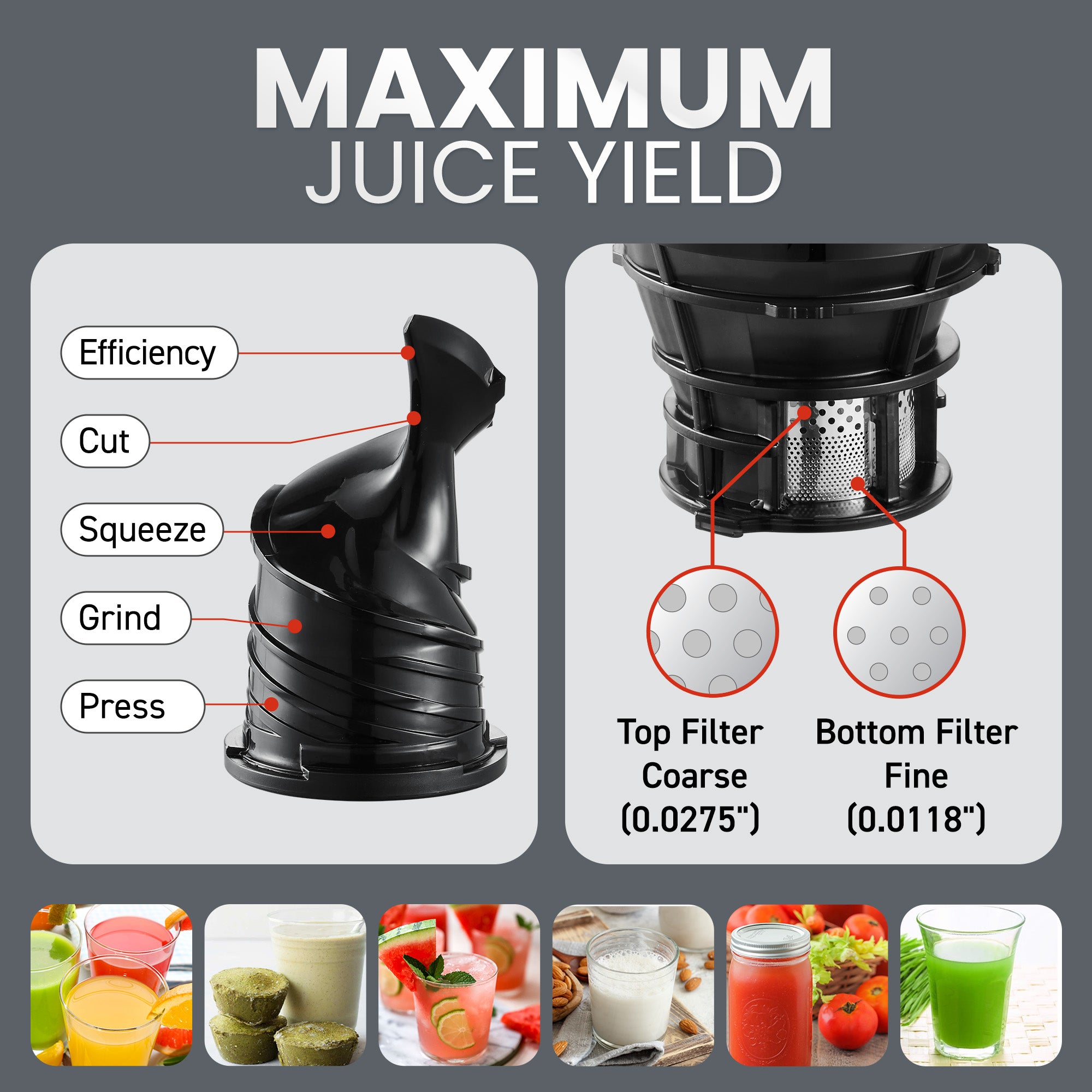 elite-gourmet-ejx320-slow-juicer-entsafter-5-2-zoll image 4
