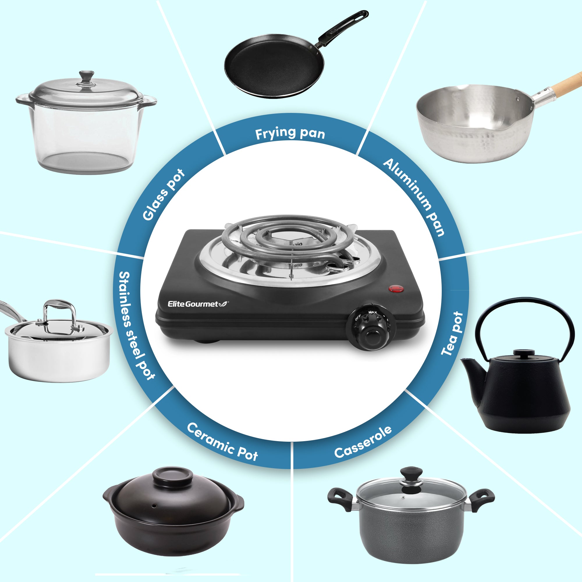 elite-gourmet-hot-plates-kochplatte-1000w-spirale image 2