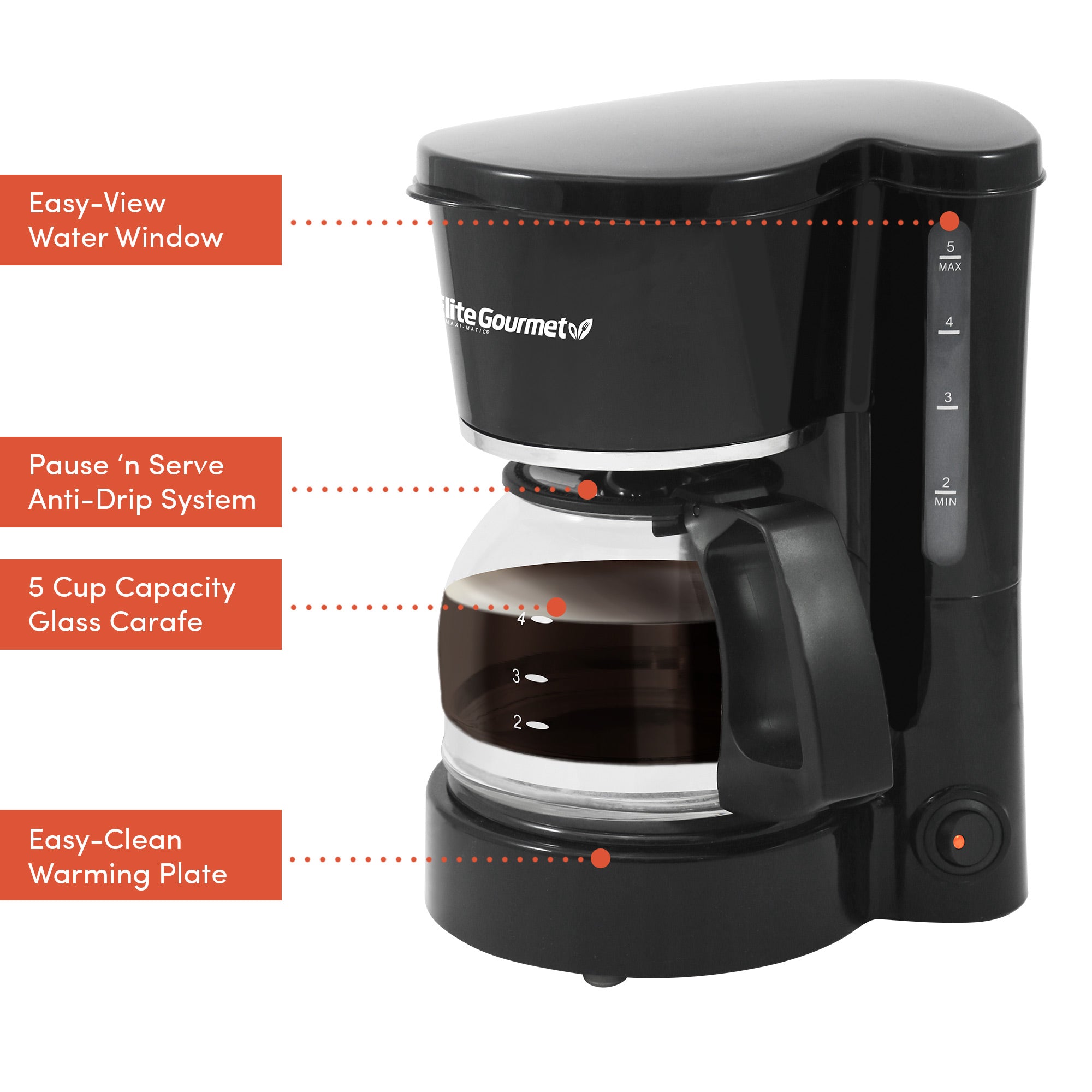 elite-gourmet-5-cup-filterkaffeemaschine-5-tassen image 5