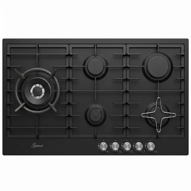 gurari-gch-fb-905-bl-gaskochfeld-90-cm-schwarz-5-flammig image 1