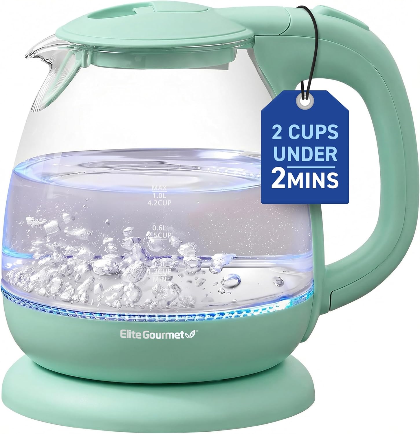 elite-gourmet-wasserkocher-glas-1l-mintgr-n-tee image 8