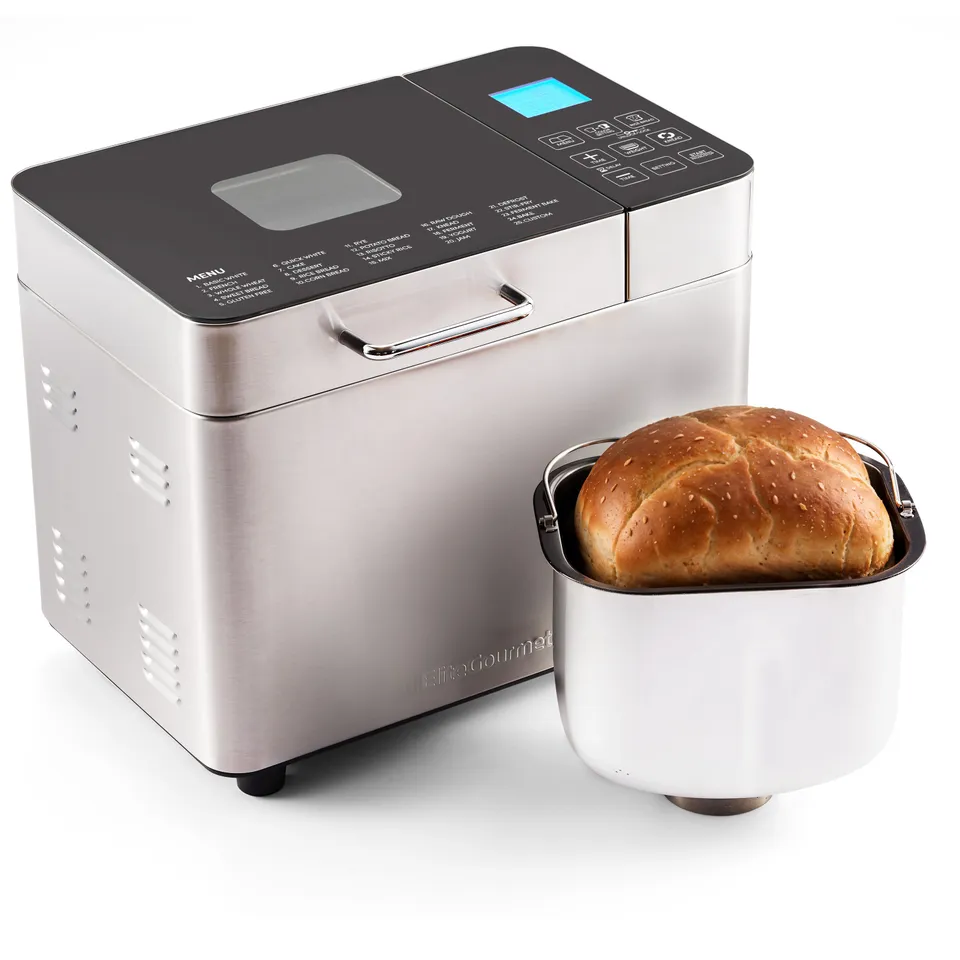elite-gourmet-bread-maker-2-lb-brotbackautomat-edelstahl image 1