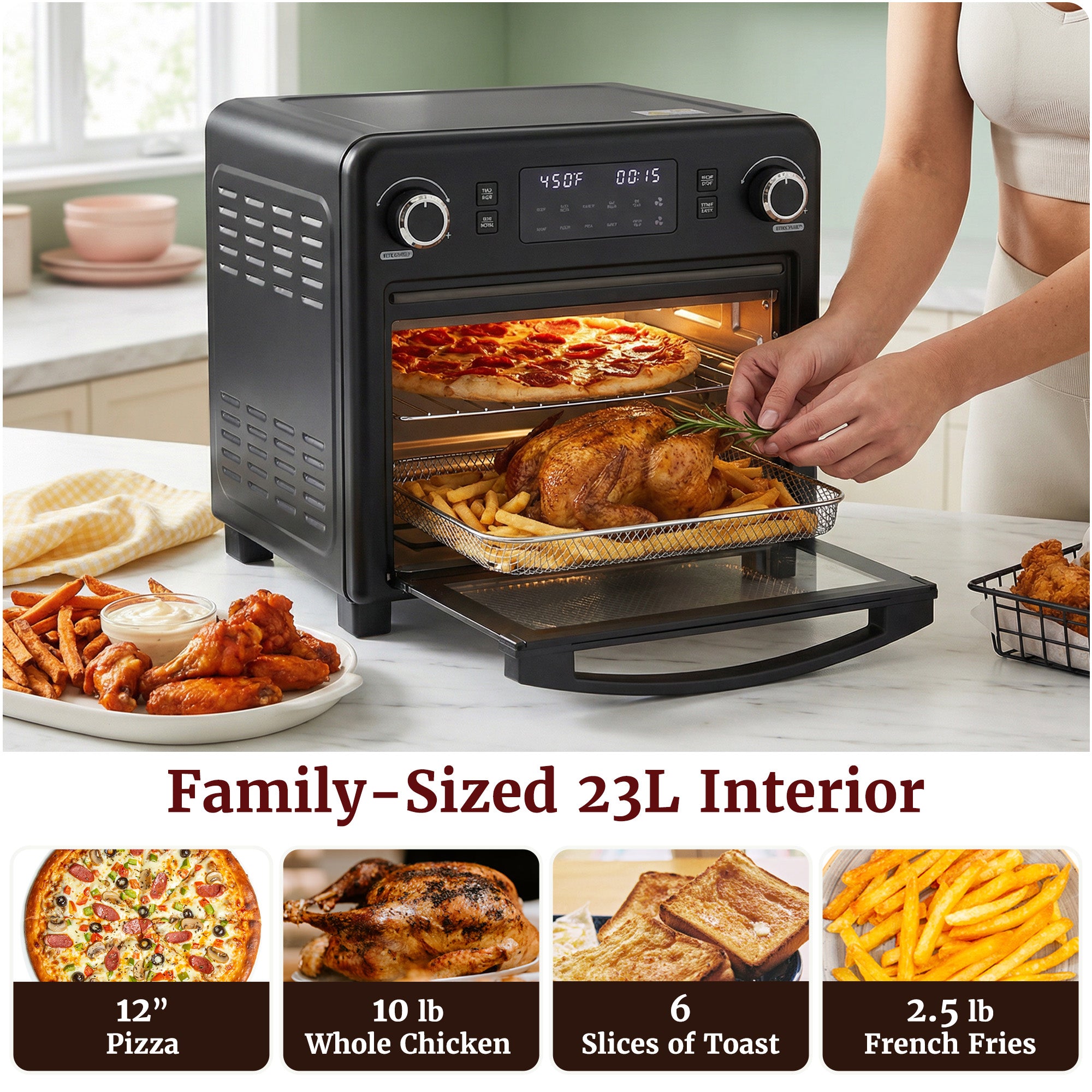 elite-gourmet-heissluftfritteuse-23l-ofen-10-in-1 image 4