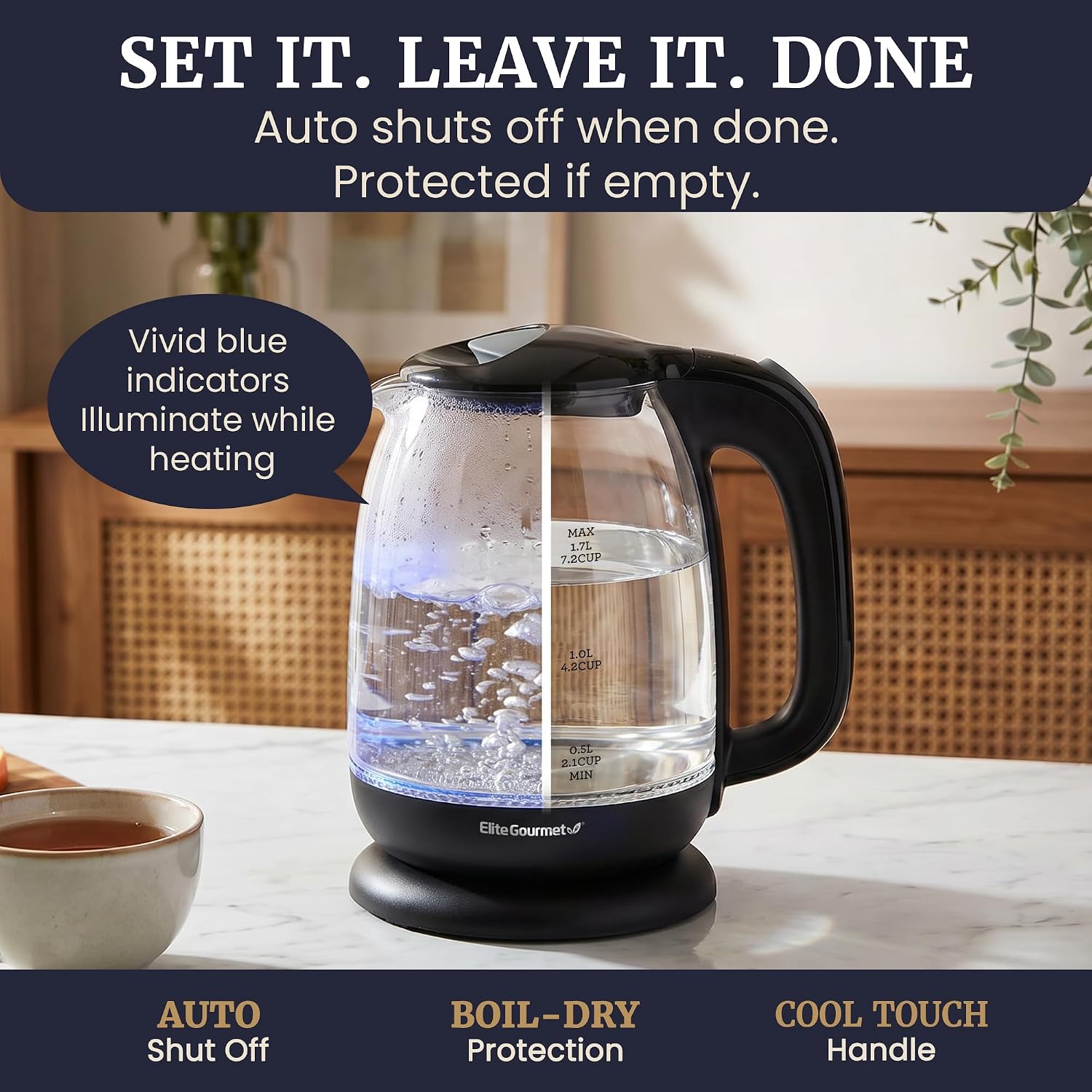elite-gourmet-wasserkocher-glas-1-7-l-1500-w-clear image 4