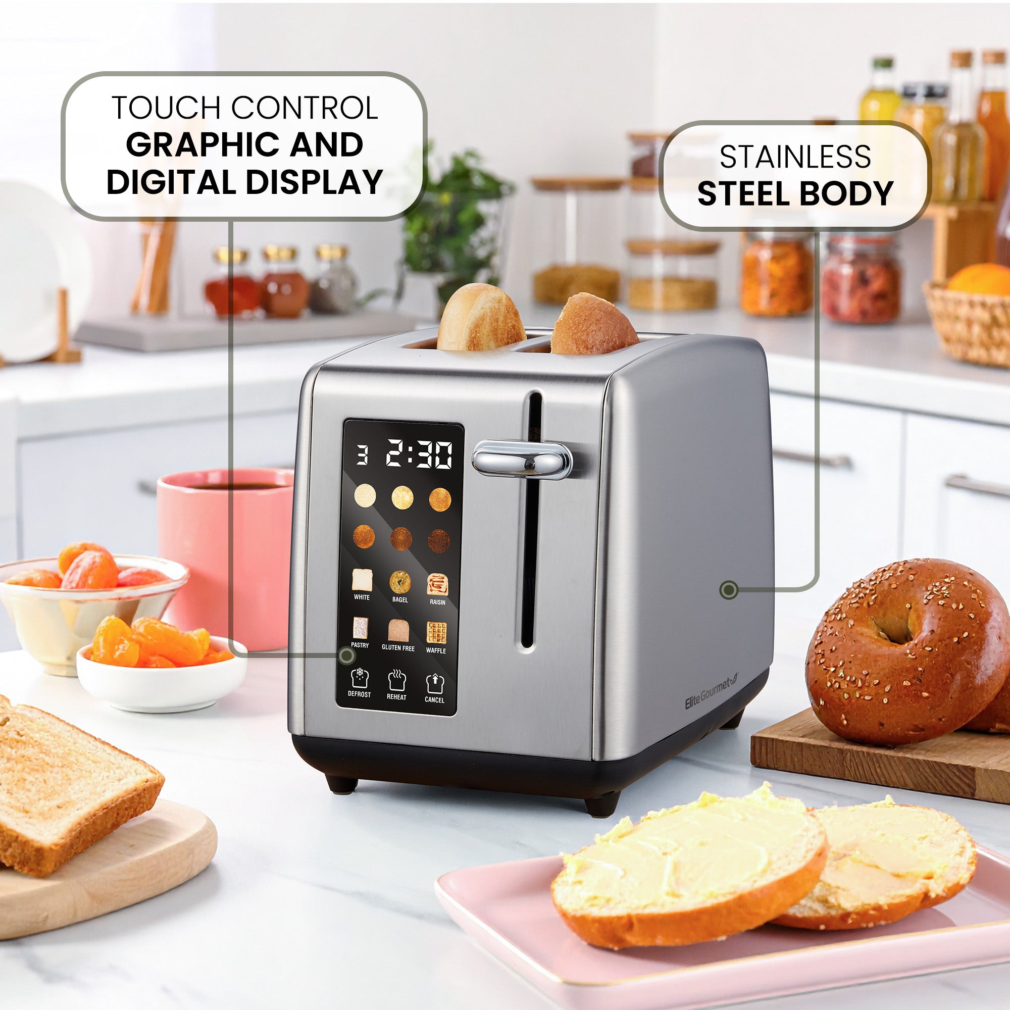 elite-gourmet-toaster-2-scheiben-digital-touch image 2