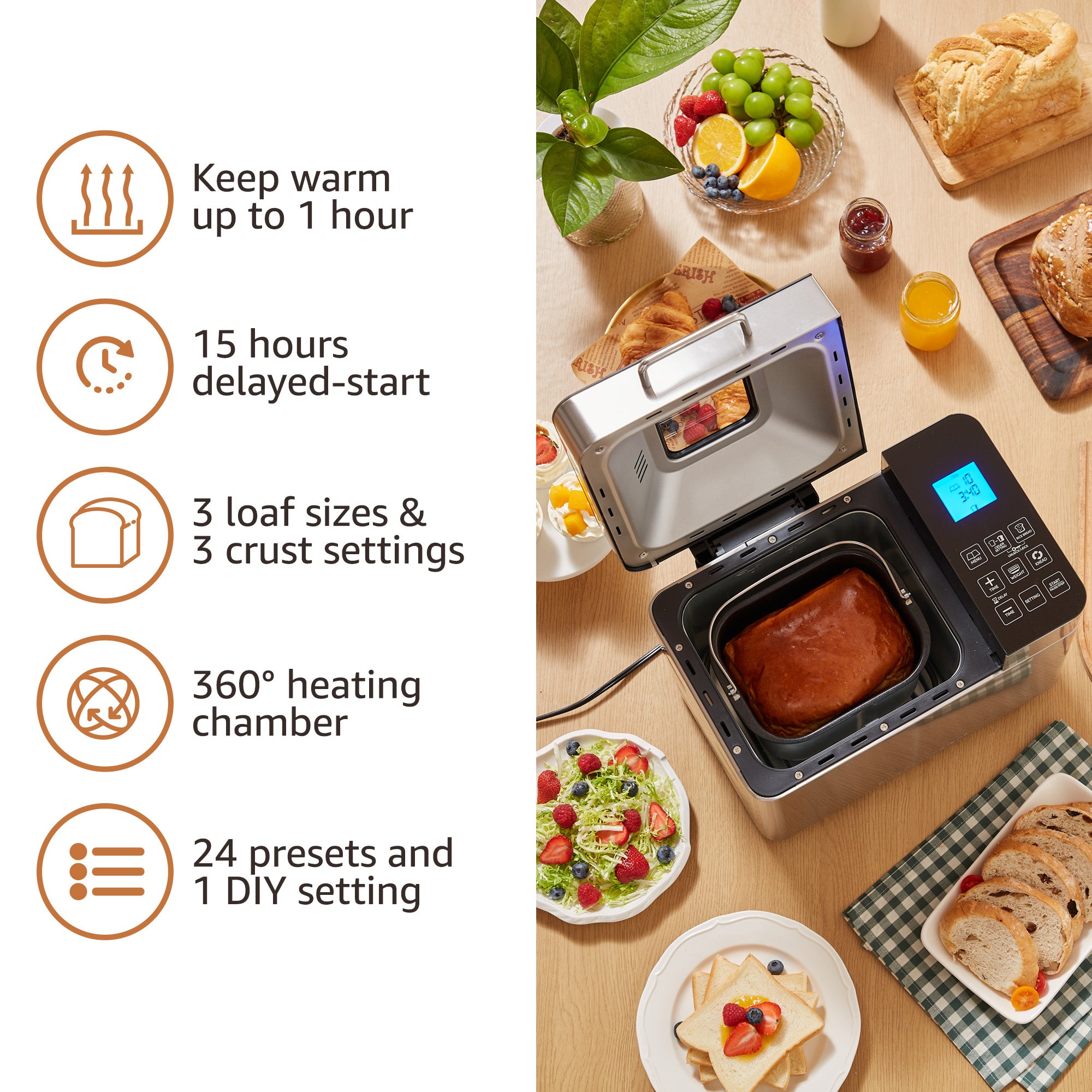 elite-gourmet-bread-maker-2-lb-brotbackautomat-edelstahl image 3