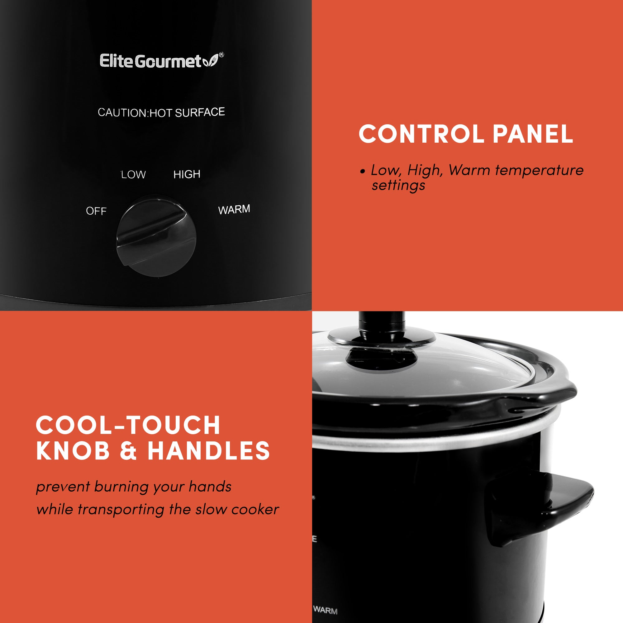 elite-gourmet-slow-cooker-2-qt-wei-mit-glasdeckel image 2