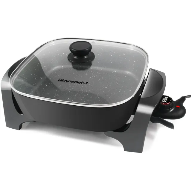 elite-gourmet-electric-skillets-12-elektropfanne-glasdeckel-antihaft image 1