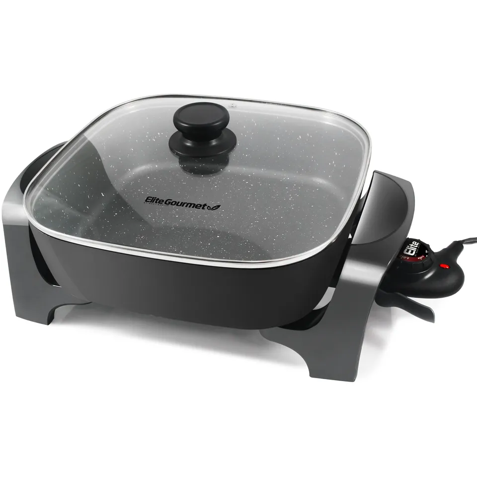 elite-gourmet-electric-skillets-12-elektropfanne-glasdeckel-antihaft image 1