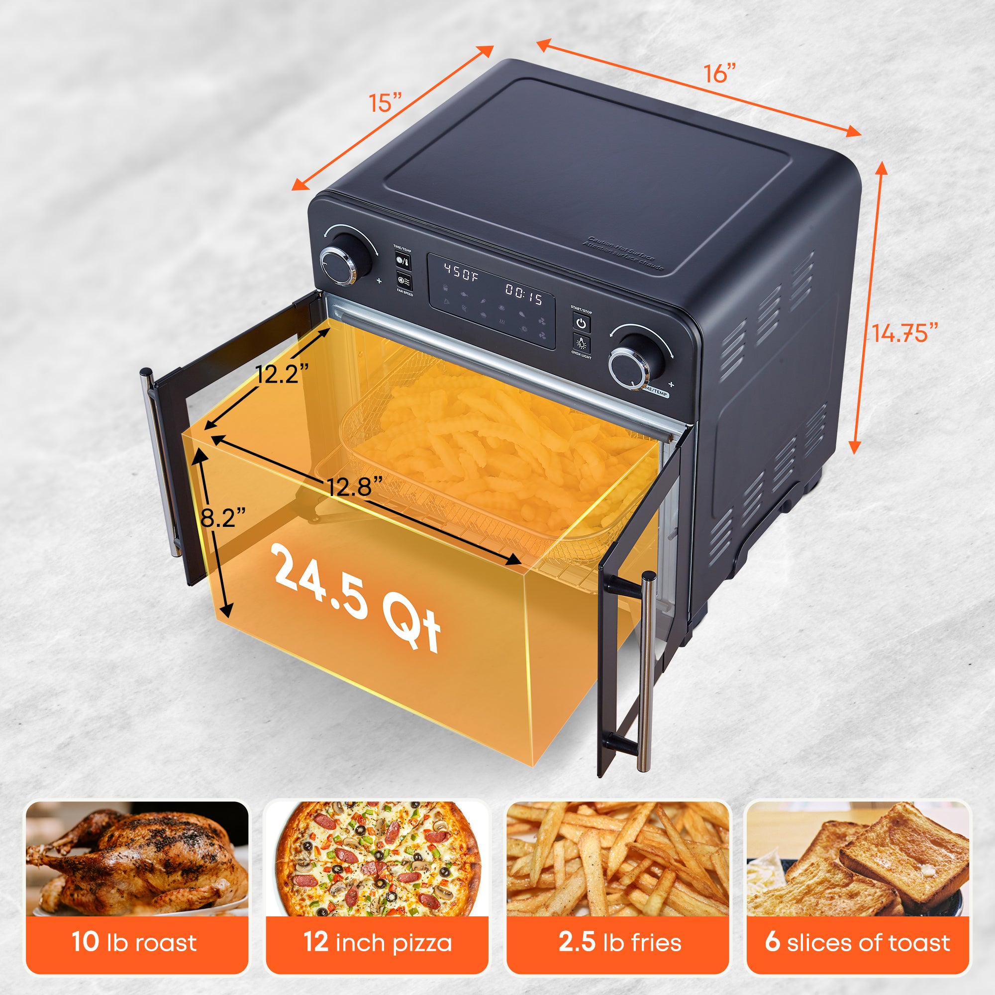 elite-gourmet-air-fryer-ofen-23l-french-door-hei-luft image 4