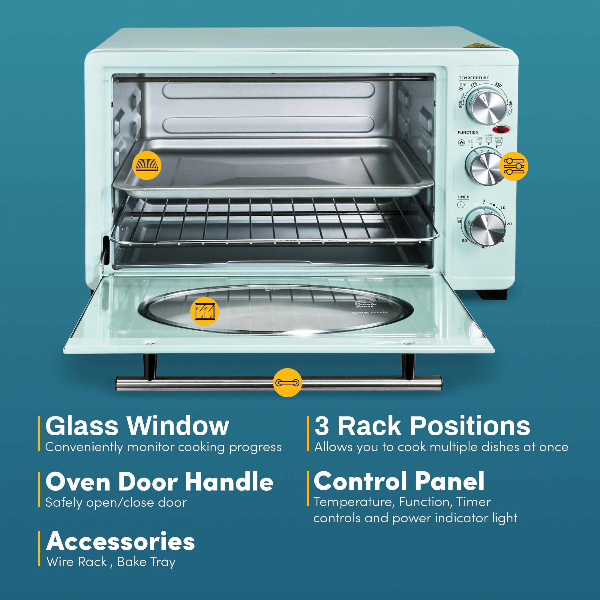 elite-gourmet-retro-mini-backofen-8-slice-12-zoll-mint image 5