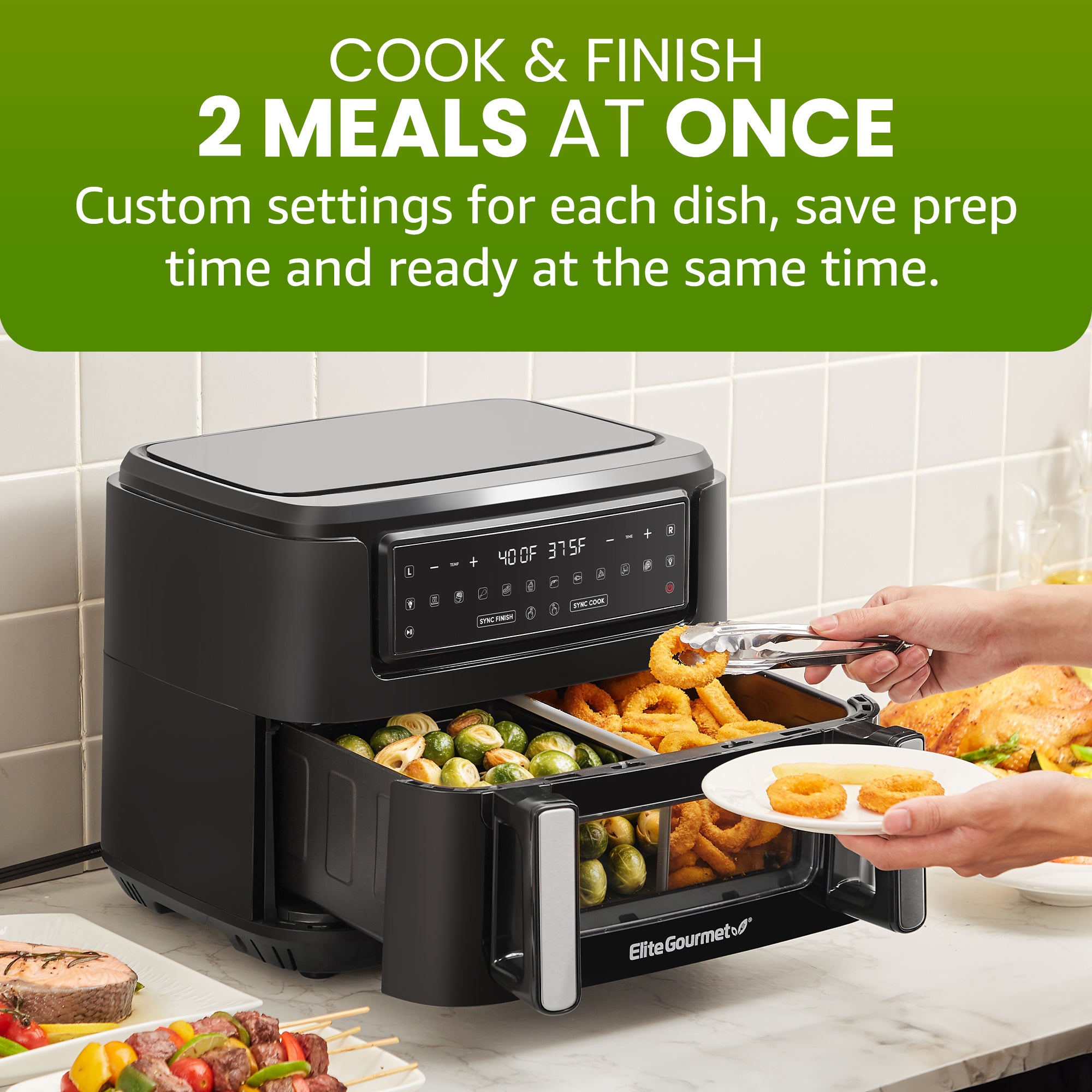 elite-gourmet-hei-luftfritteuse-11-qt-dual-zone-ofen-sync image 4