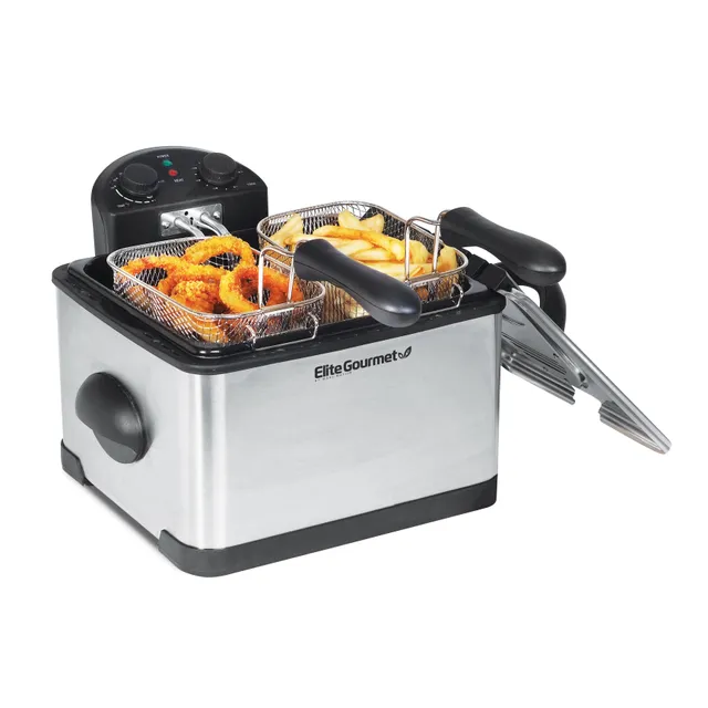elite-gourmet-deep-fryers-4-qt-dual-basket-fritteuse-edelstahl image 1