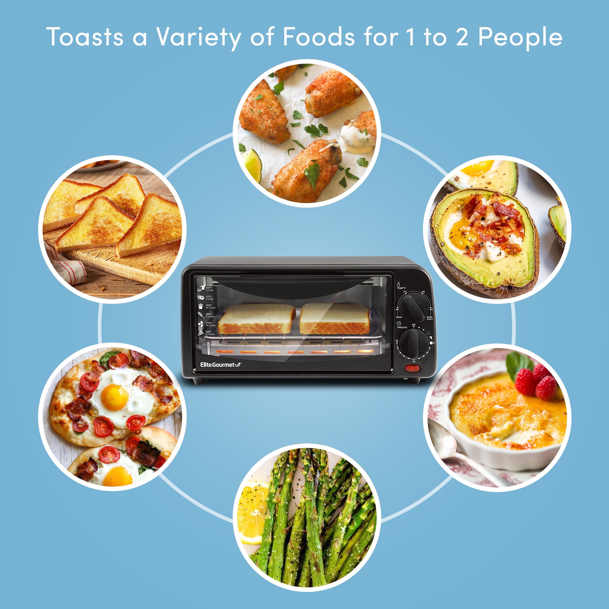 elite-gourmet-toaster-ovens-2-slice-miniofen-wei-650w image 5
