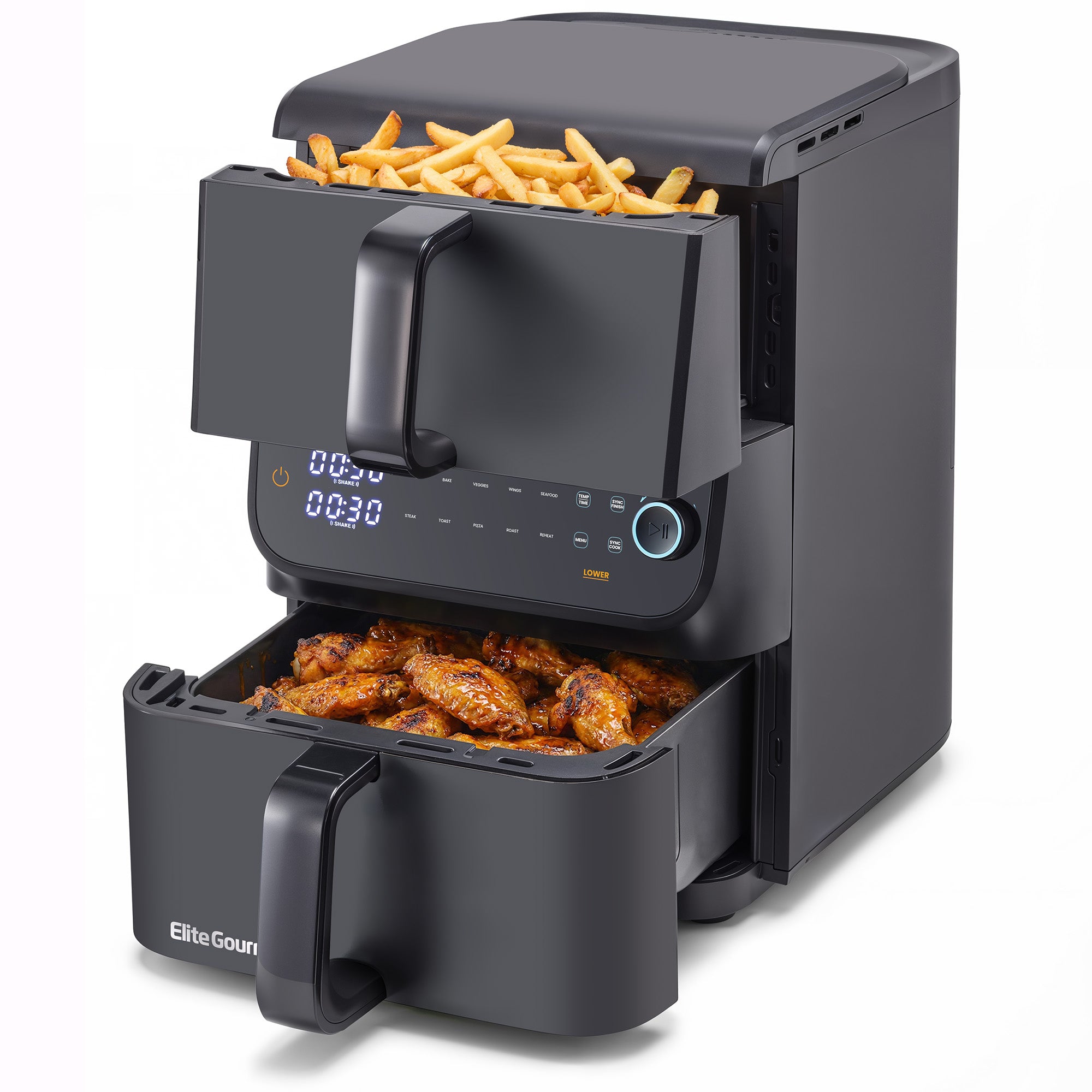 elite-gourmet-air-fryers-10-5-qt-hei-luftfritteuse-doppel image 2