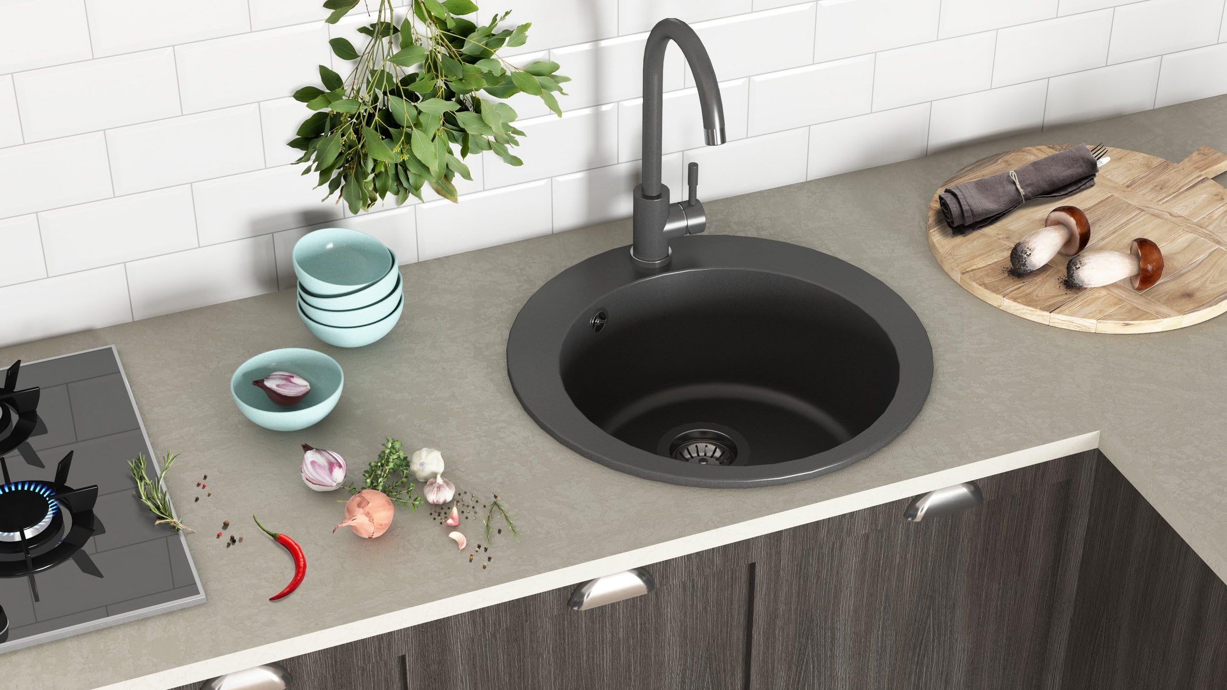 gurari-srr-100-601-granitsp-le-rund-schwarz-50-5-cm image 2