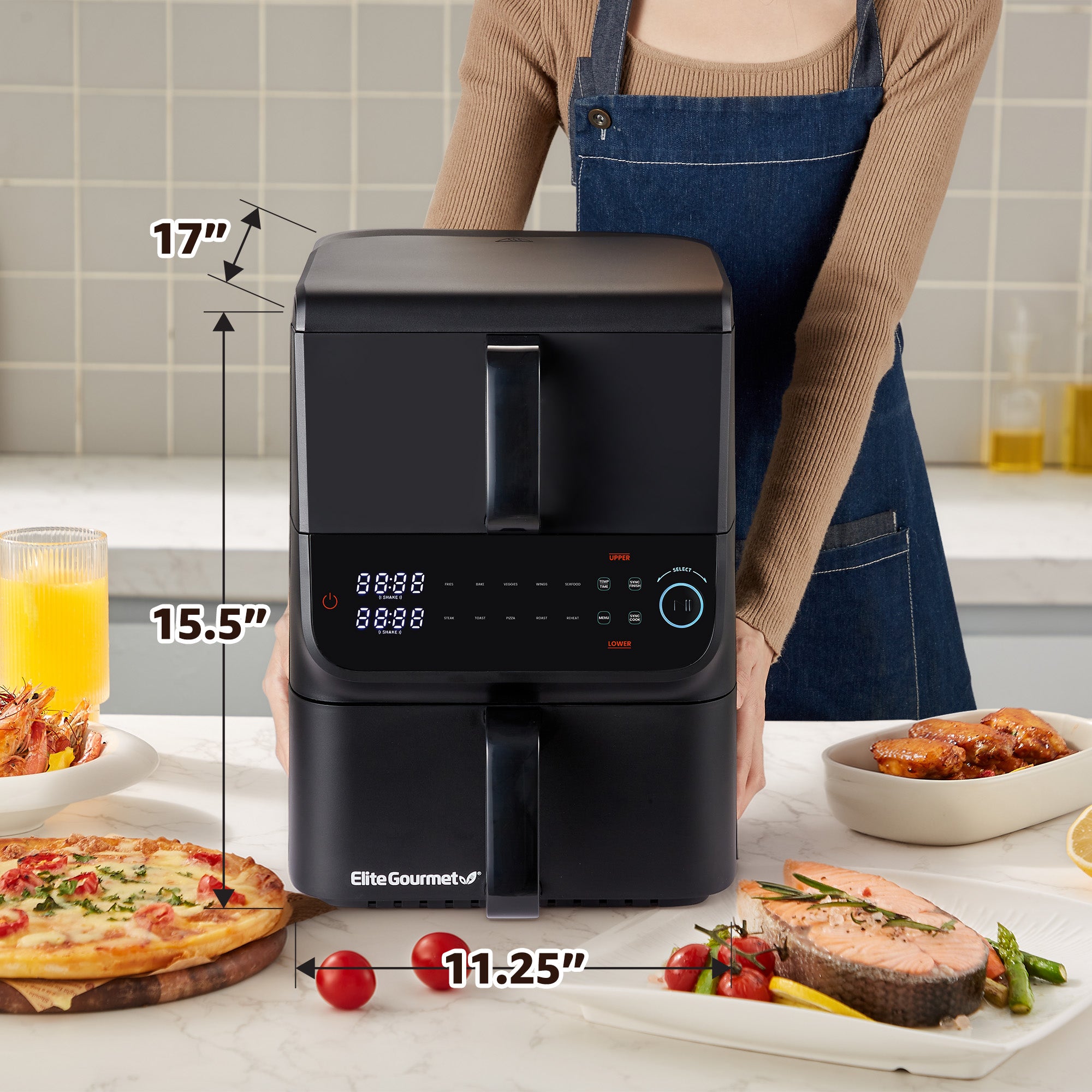 elite-gourmet-air-fryers-10-5-qt-hei-luftfritteuse-doppel image 4