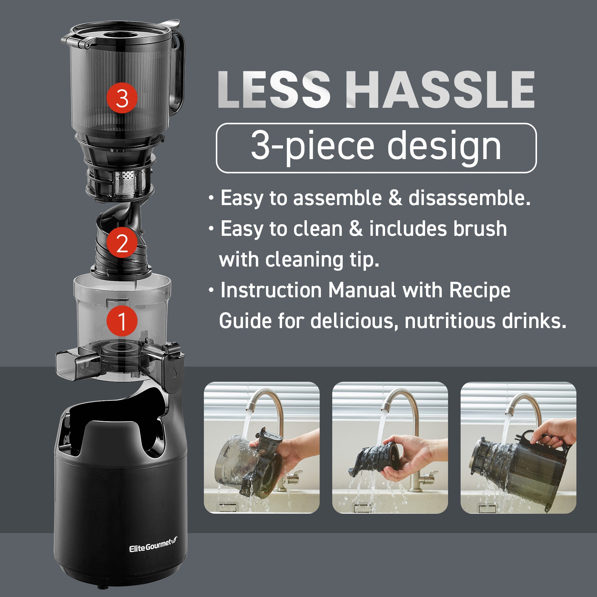 elite-gourmet-ejx320-slow-juicer-entsafter-5-2-zoll image 5